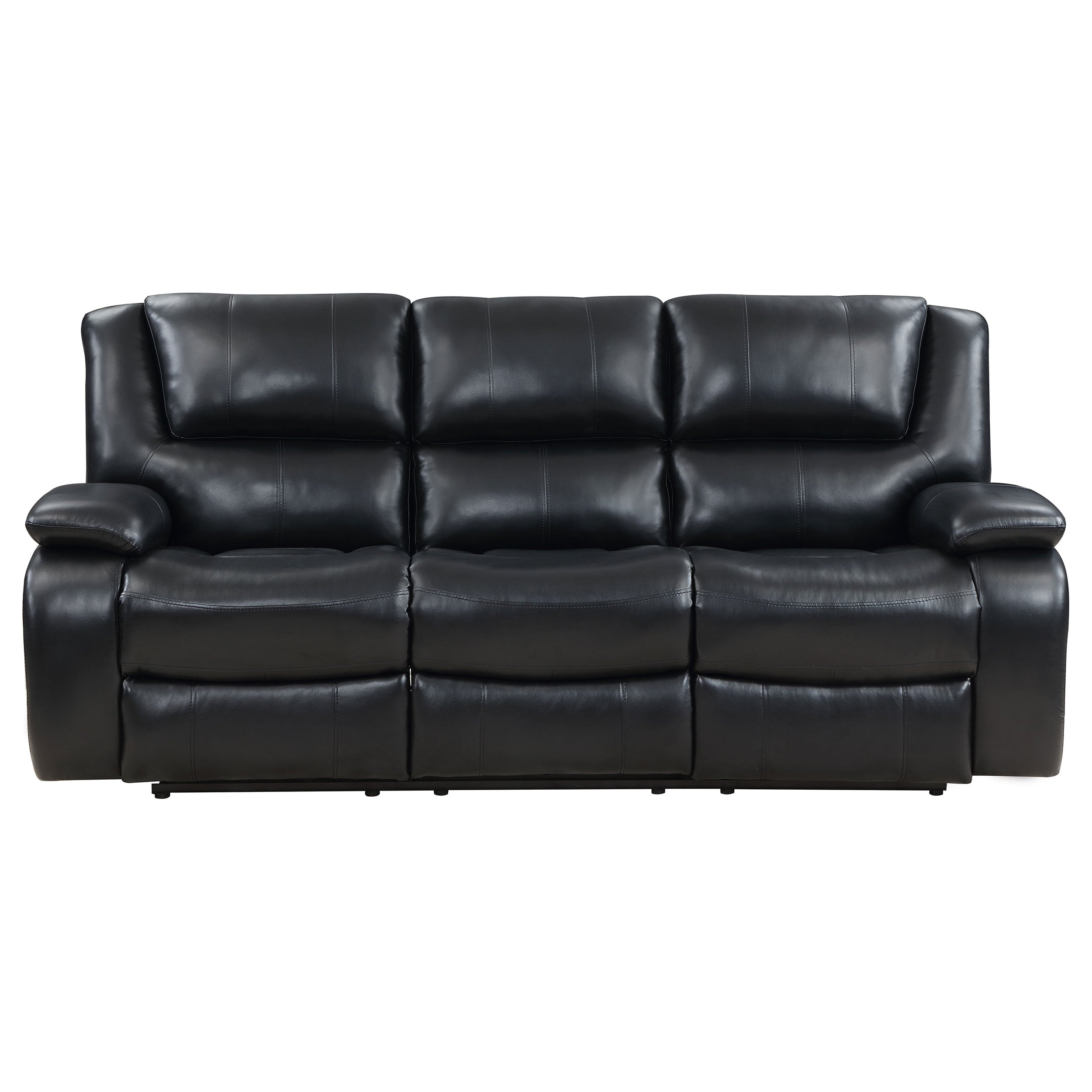 Camila Upholstered Motion Reclining Sofa Black — view 5