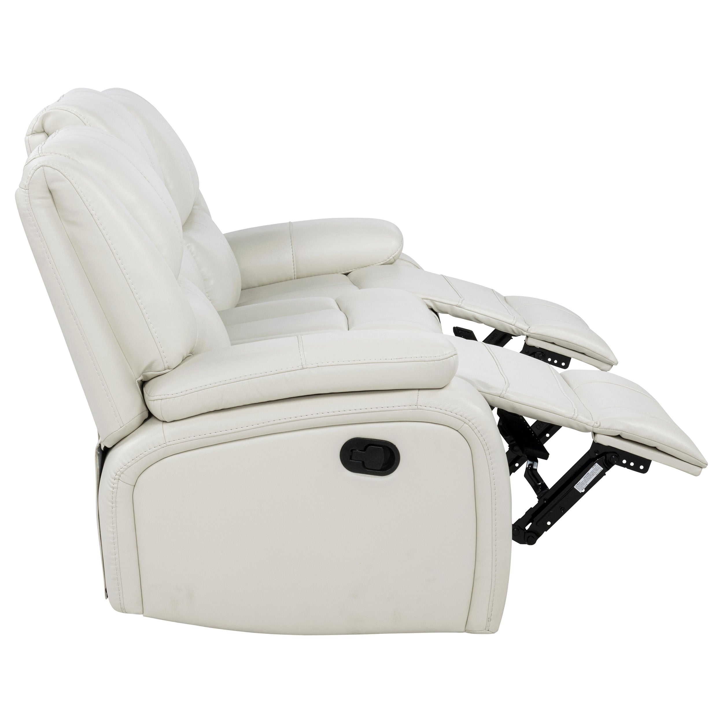 Camila Upholstered Motion Reclining Sofa White — view 7