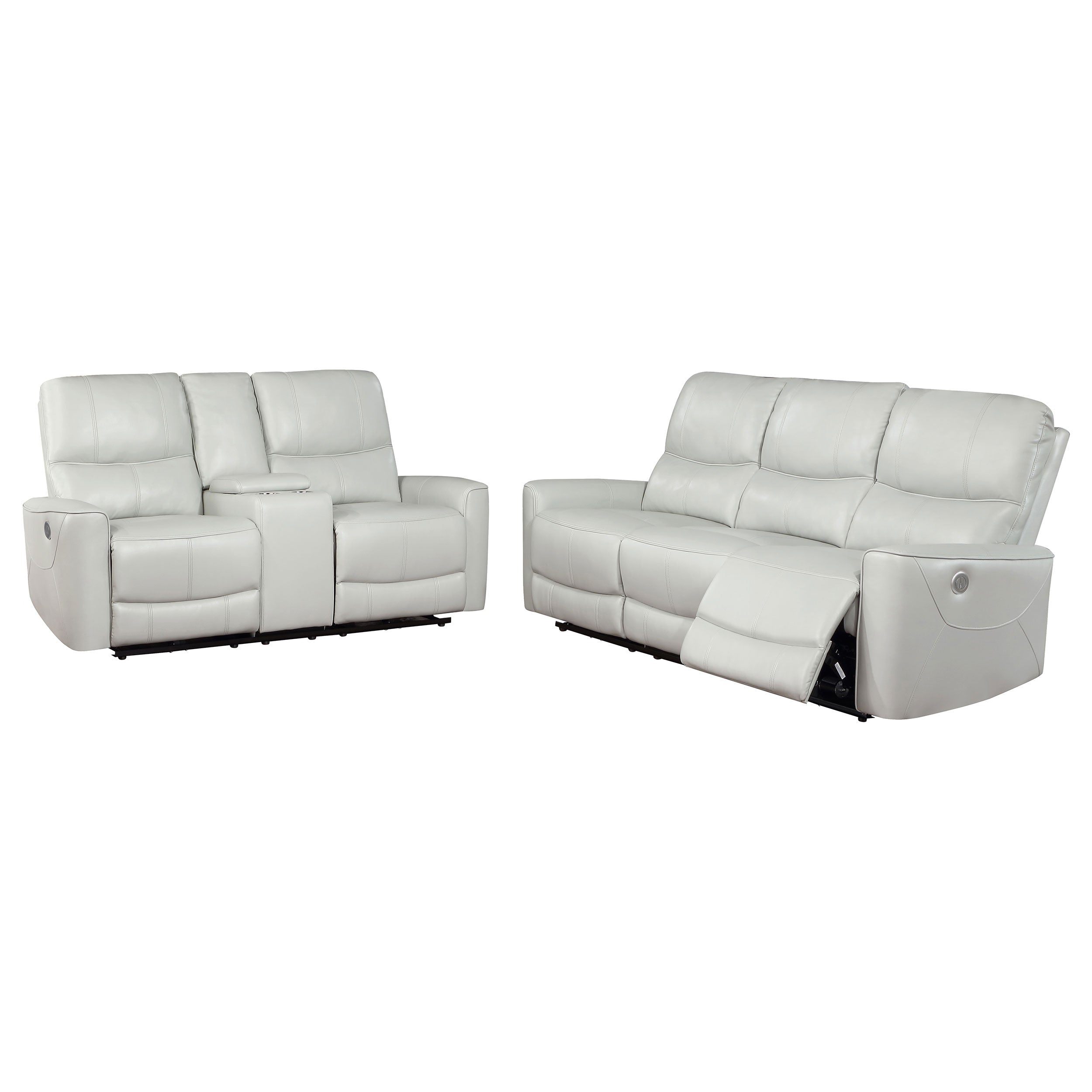 Greenfield 2-piece Power Reclining Sofa Set Dove Grey — view 1