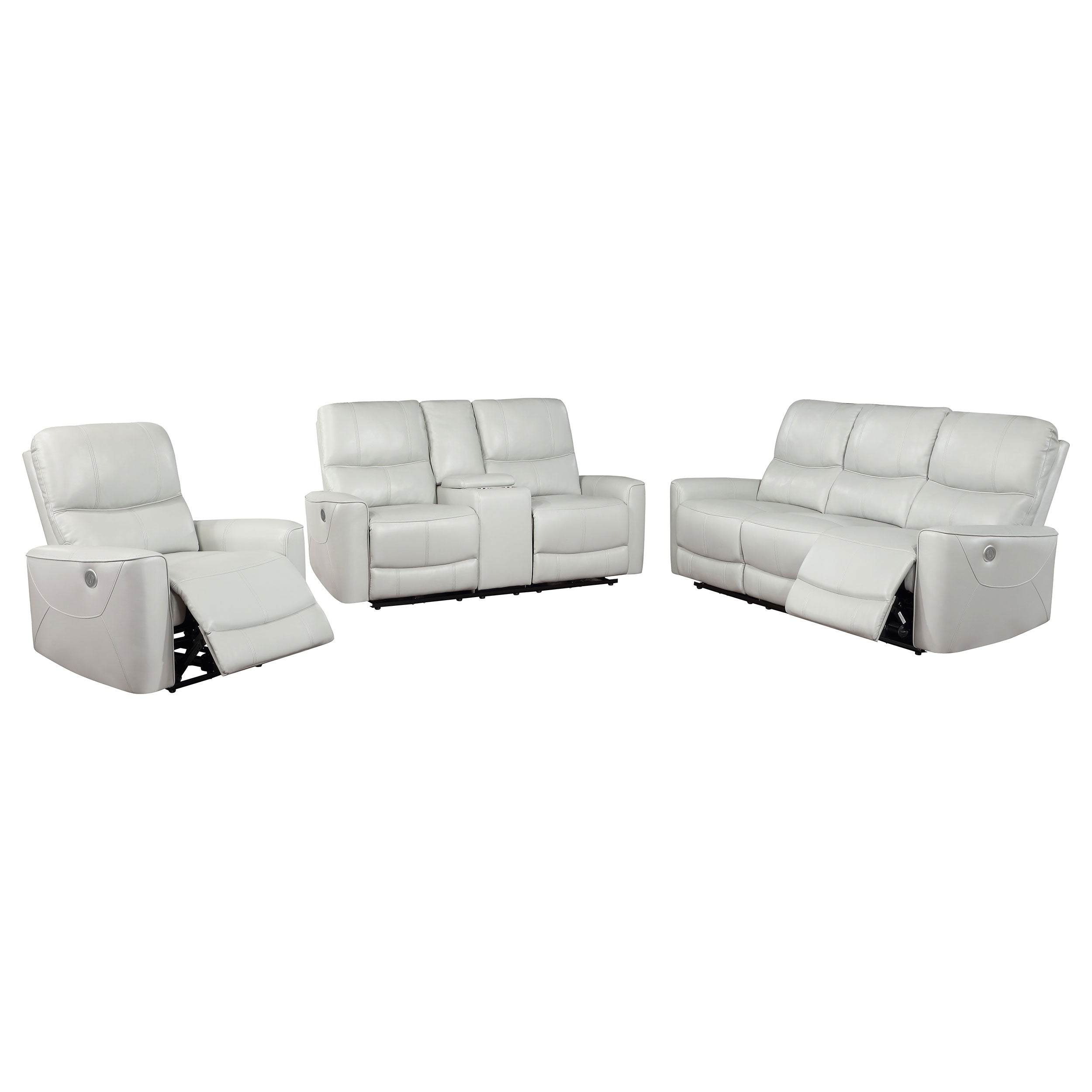 Greenfield 3-piece Power Reclining Sofa Set Dove Grey — view 3