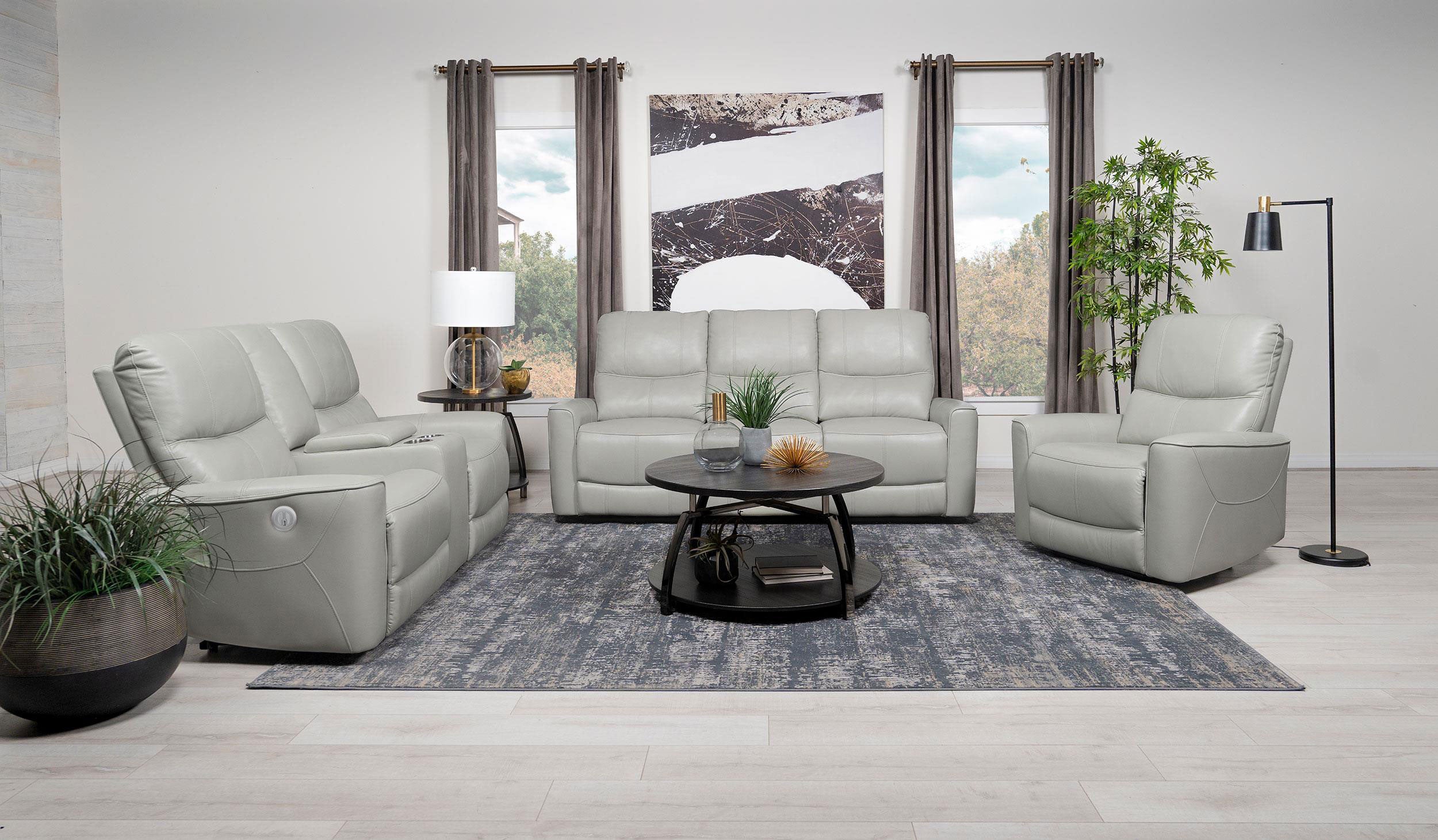 Greenfield Upholstered Power Reclining Loveseat Dove Grey — view 13