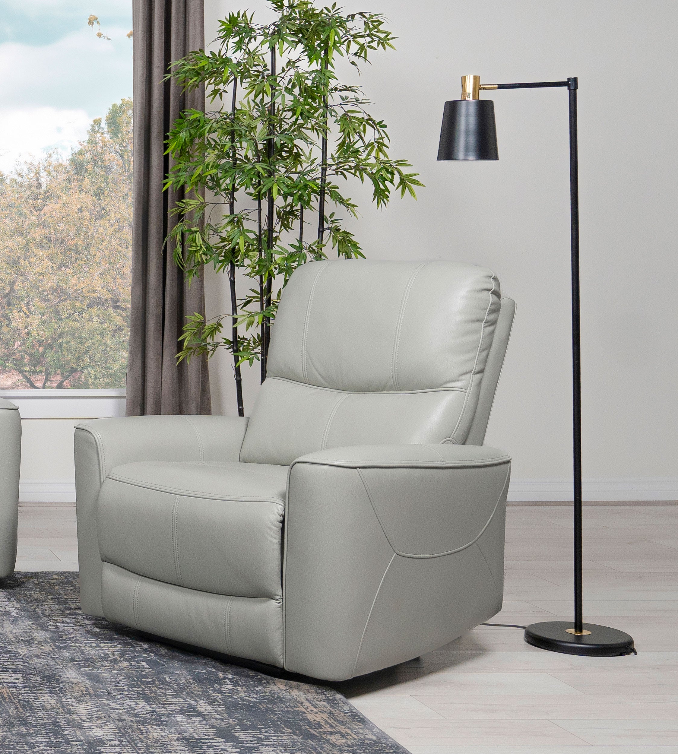 Greenfield Upholstered Power Recliner Chair Dove Grey — view 2