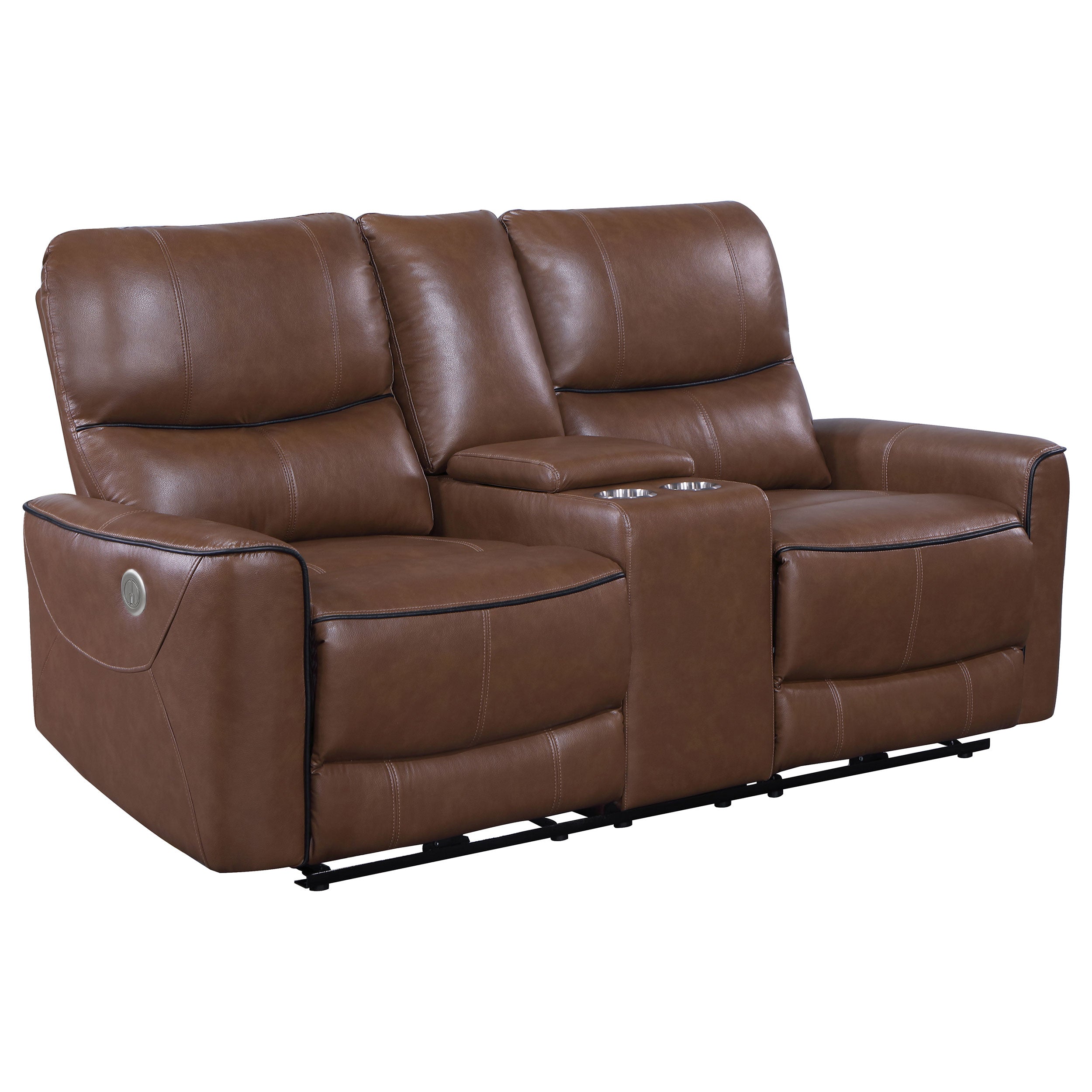Greenfield 2-piece Power Reclining Sofa Set Saddle Brown — view 8