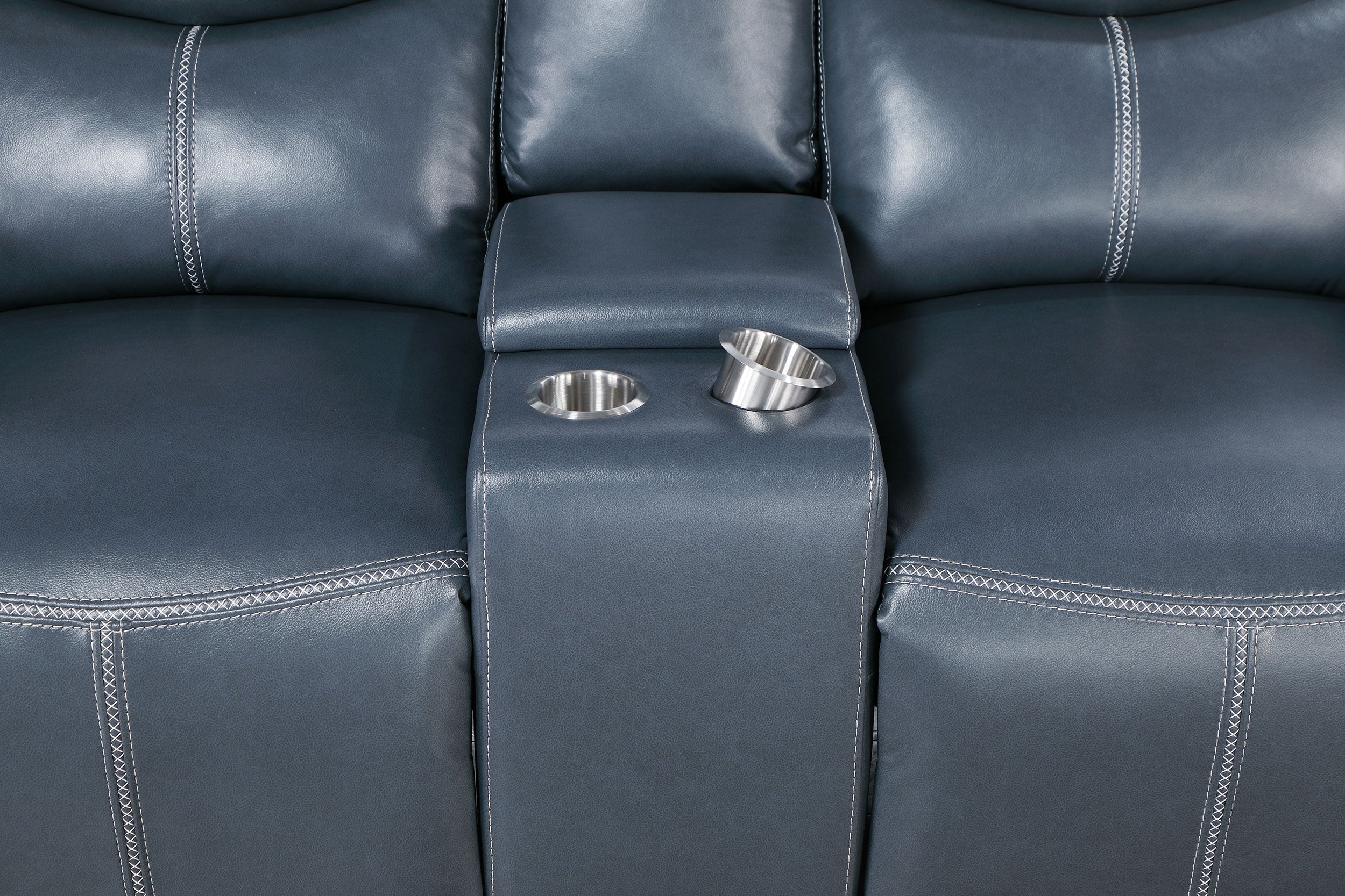 Sloane 2-piece Upholstered Reclining Sofa Set Blue — view 16