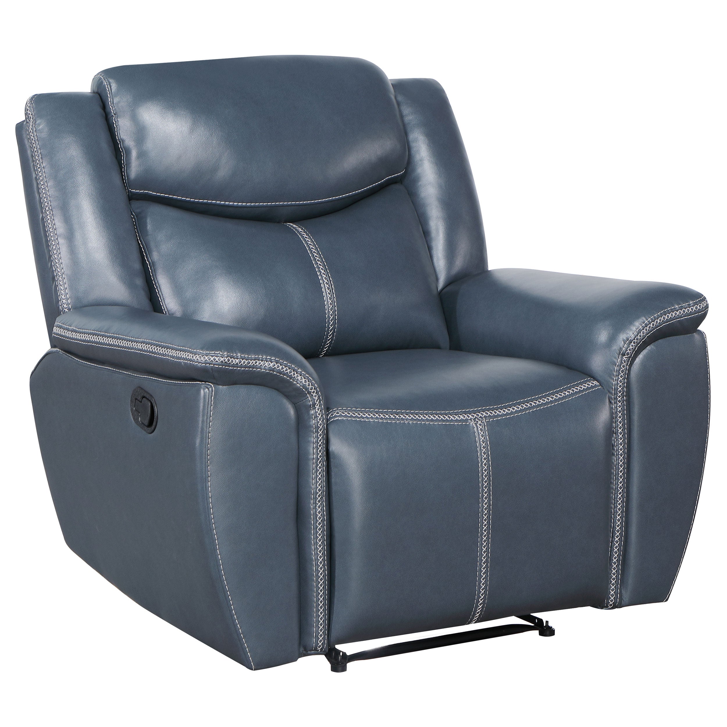 Sloane 3-piece Upholstered Reclining Sofa Set Blue — view 9
