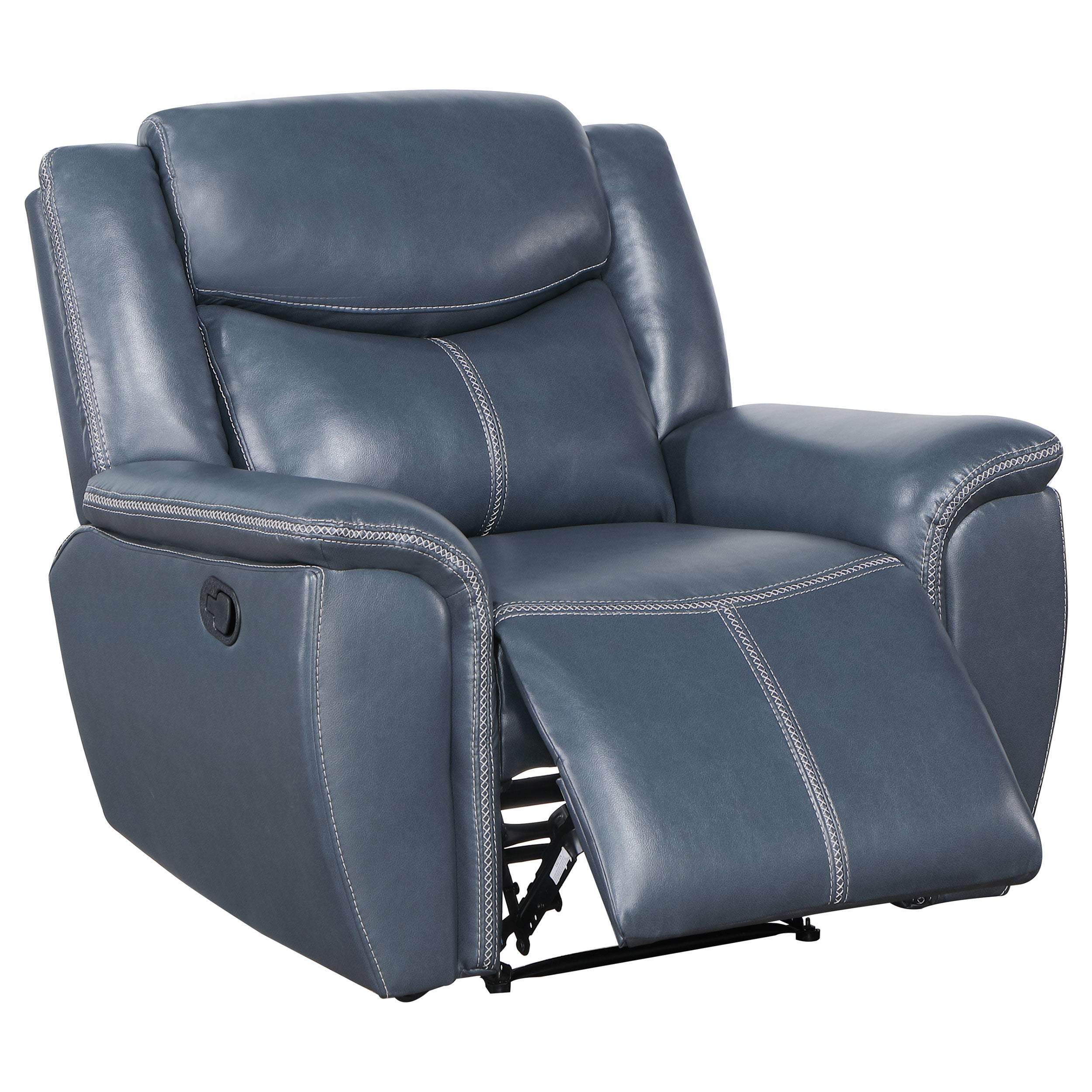 Sloane Upholstered Padded Arm Recliner Chair Blue — view 3