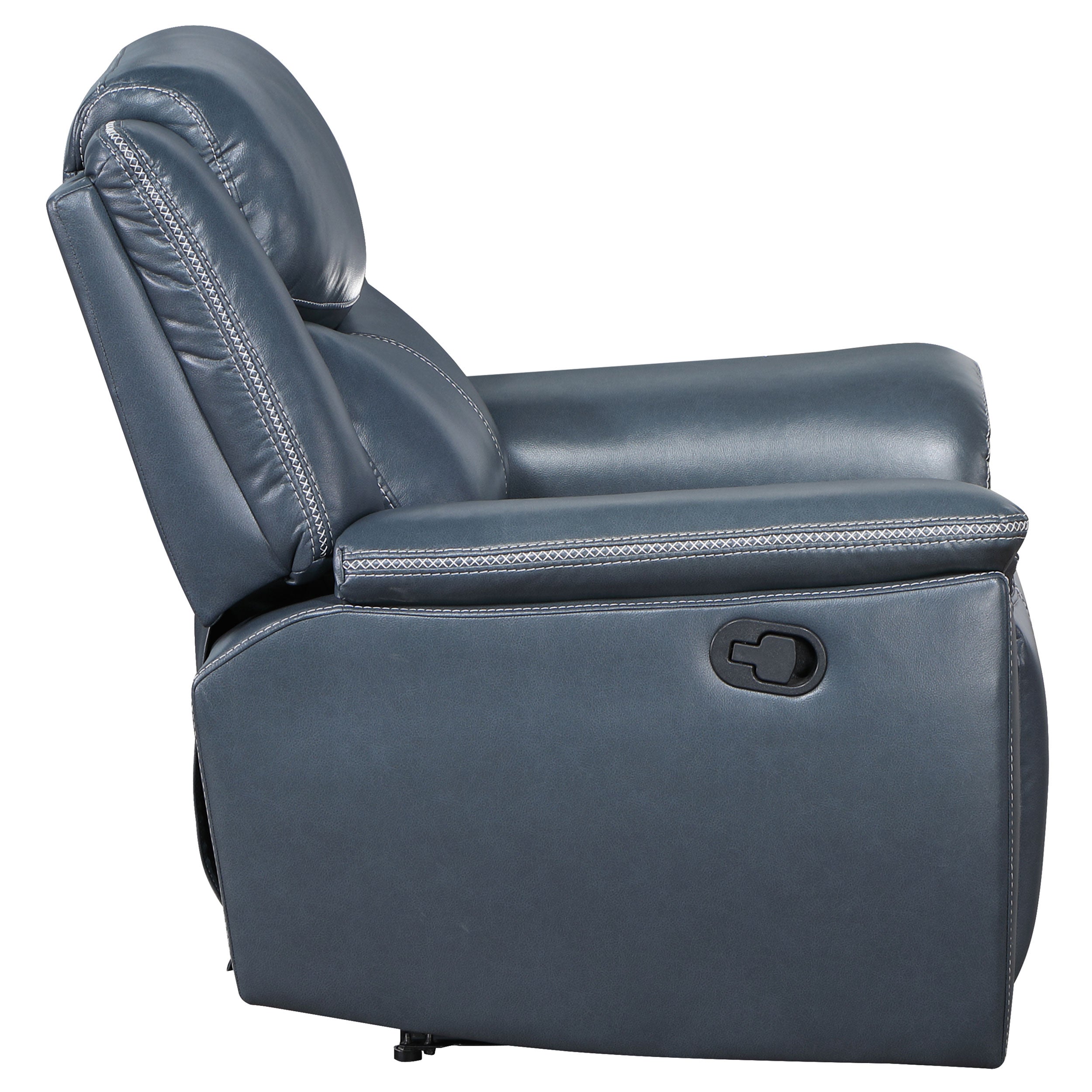 Sloane Upholstered Padded Arm Recliner Chair Blue — view 6