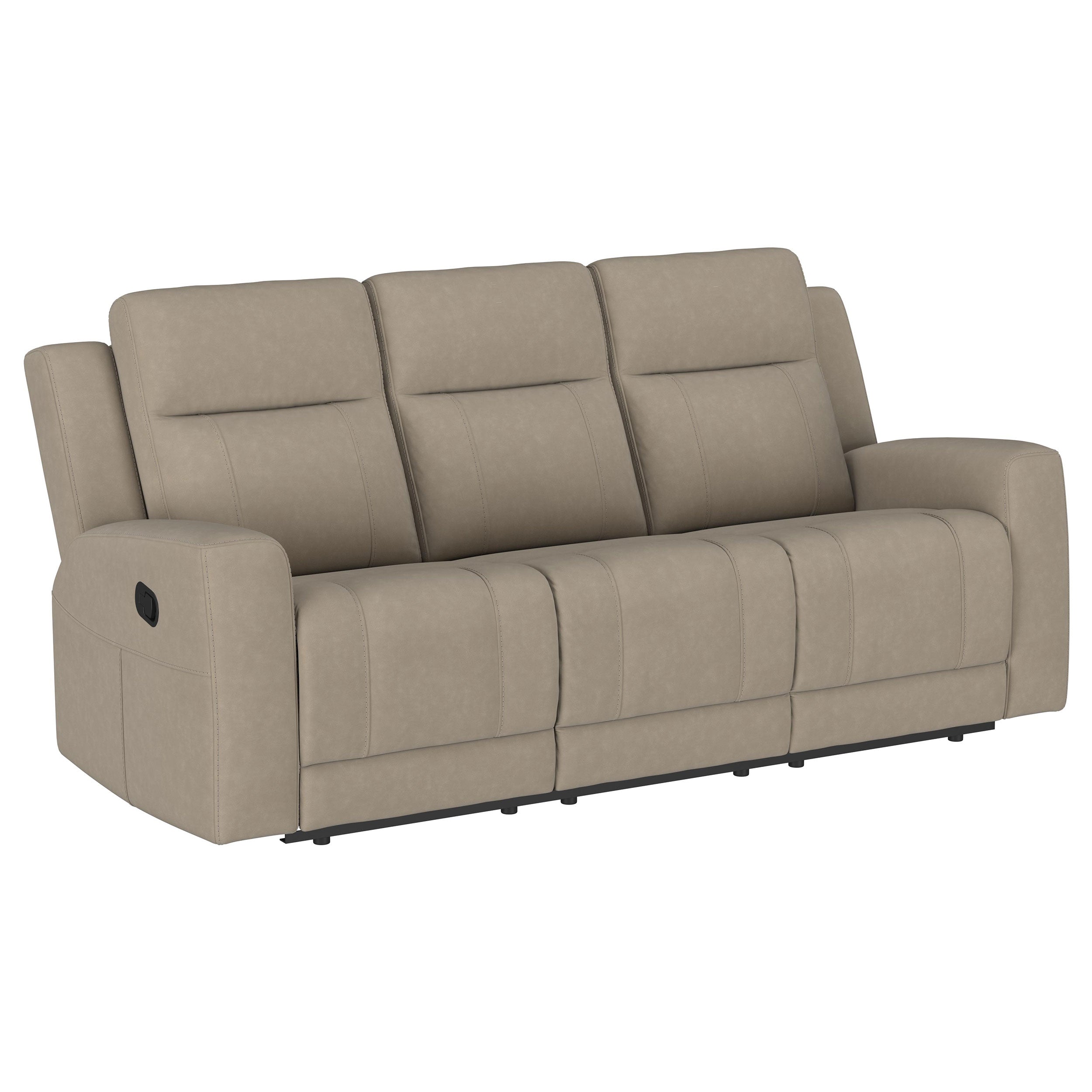 Brentwood 2-piece Upholstered Reclining Sofa Set Taupe — view 3