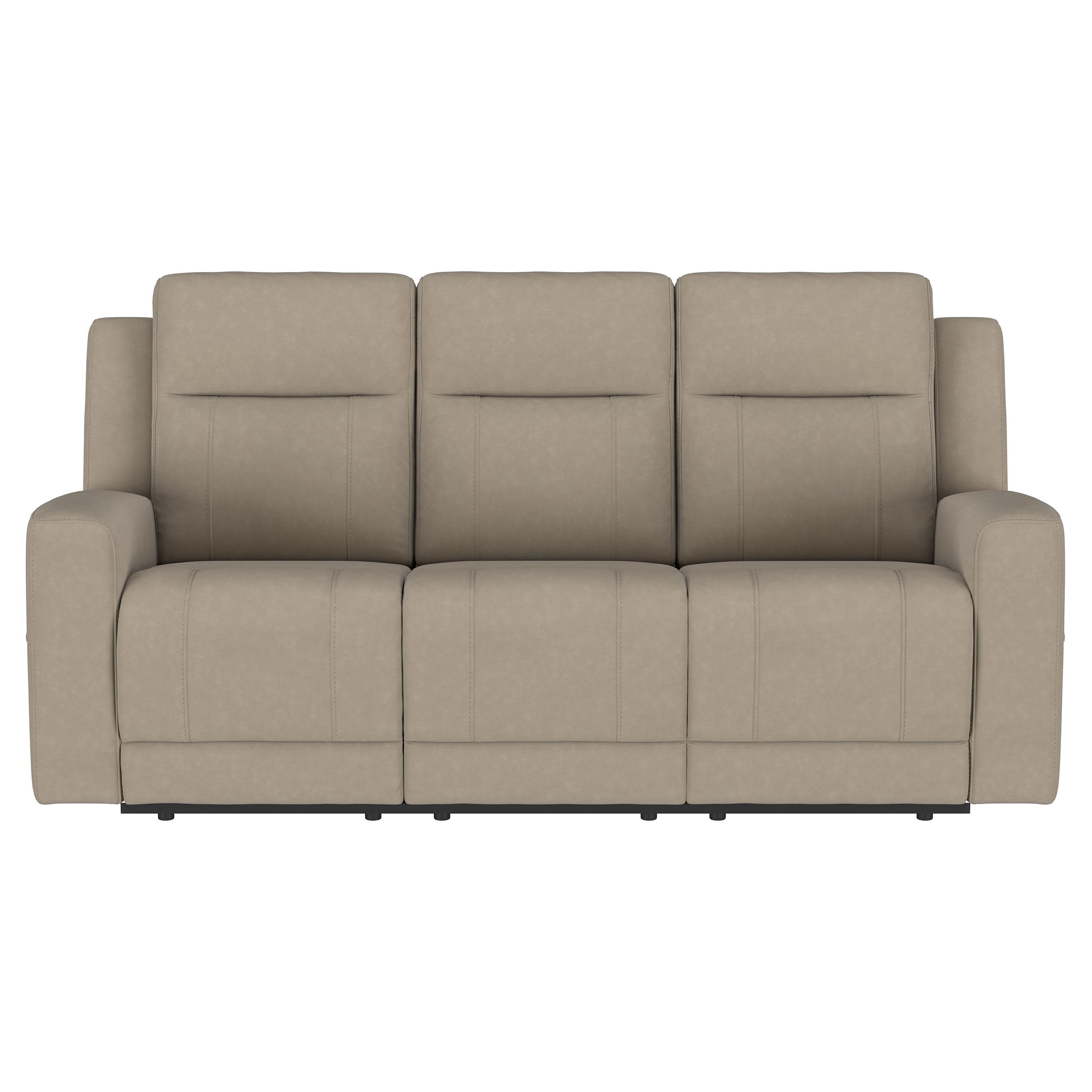 Brentwood 2-piece Upholstered Reclining Sofa Set Taupe — view 4