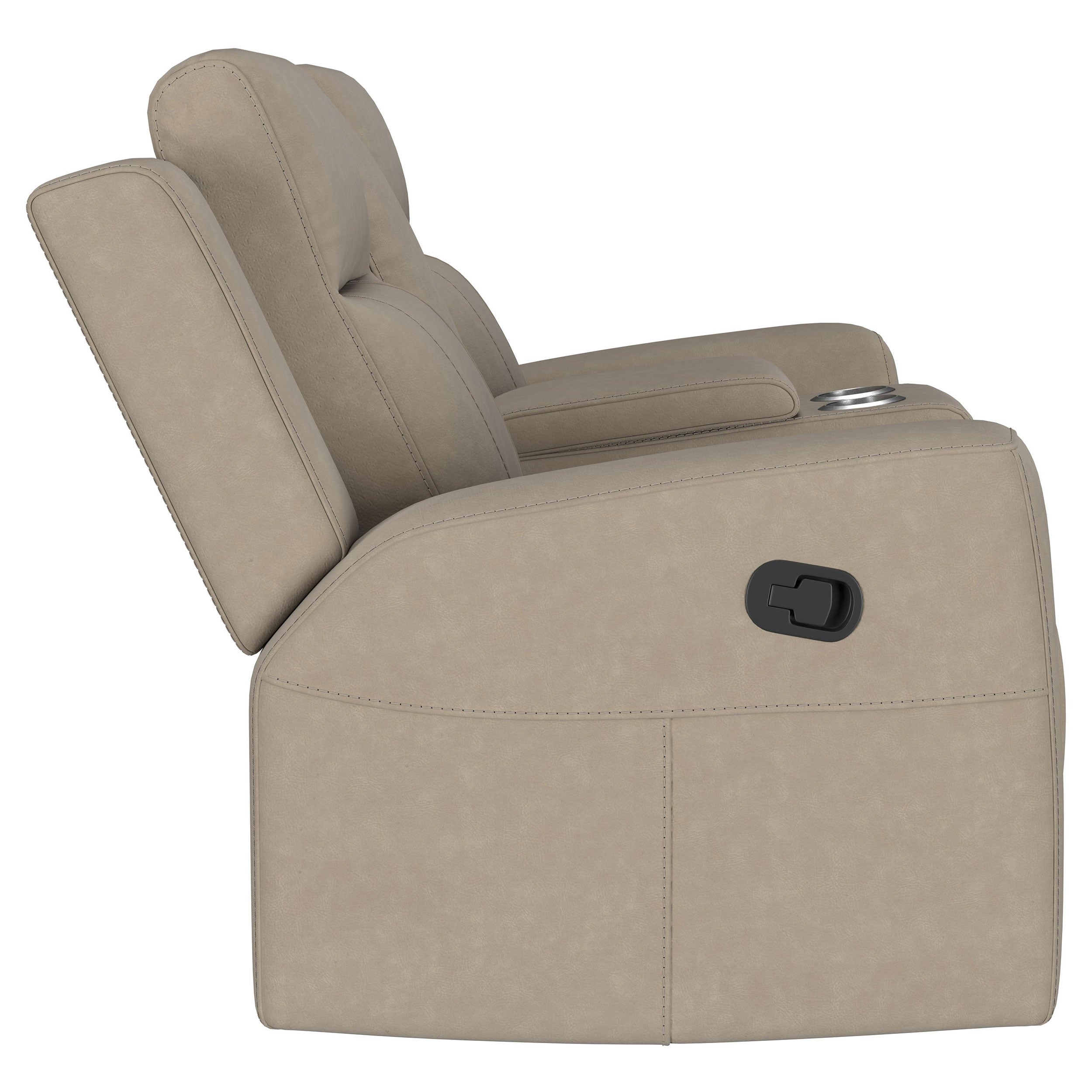 Brentwood 2-piece Upholstered Reclining Sofa Set Taupe — view 10