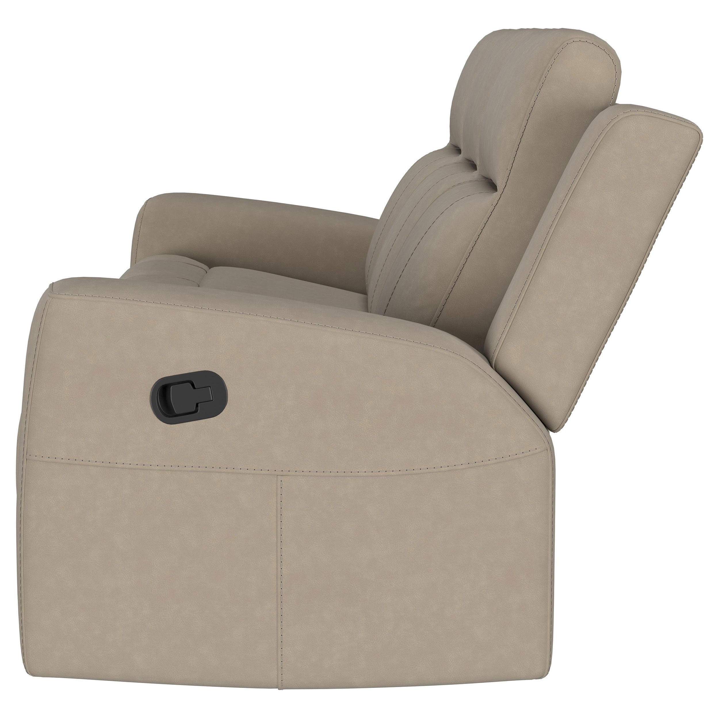 Brentwood Upholstered Motion Reclining Sofa Taupe — view 5