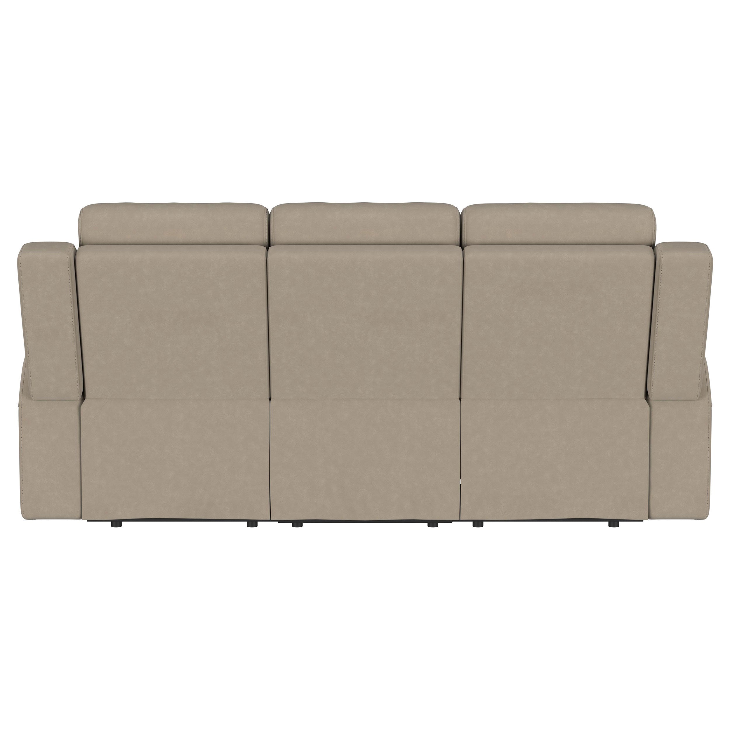 Brentwood Upholstered Motion Reclining Sofa Taupe — view 7