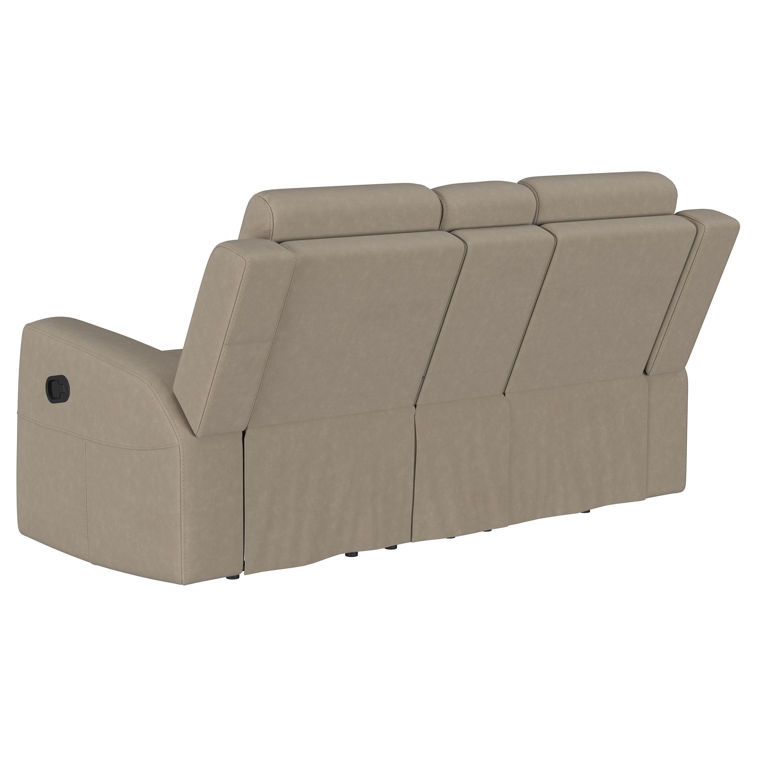 Brentwood Upholstered Motion Reclining Loveseat Taupe — view 7
