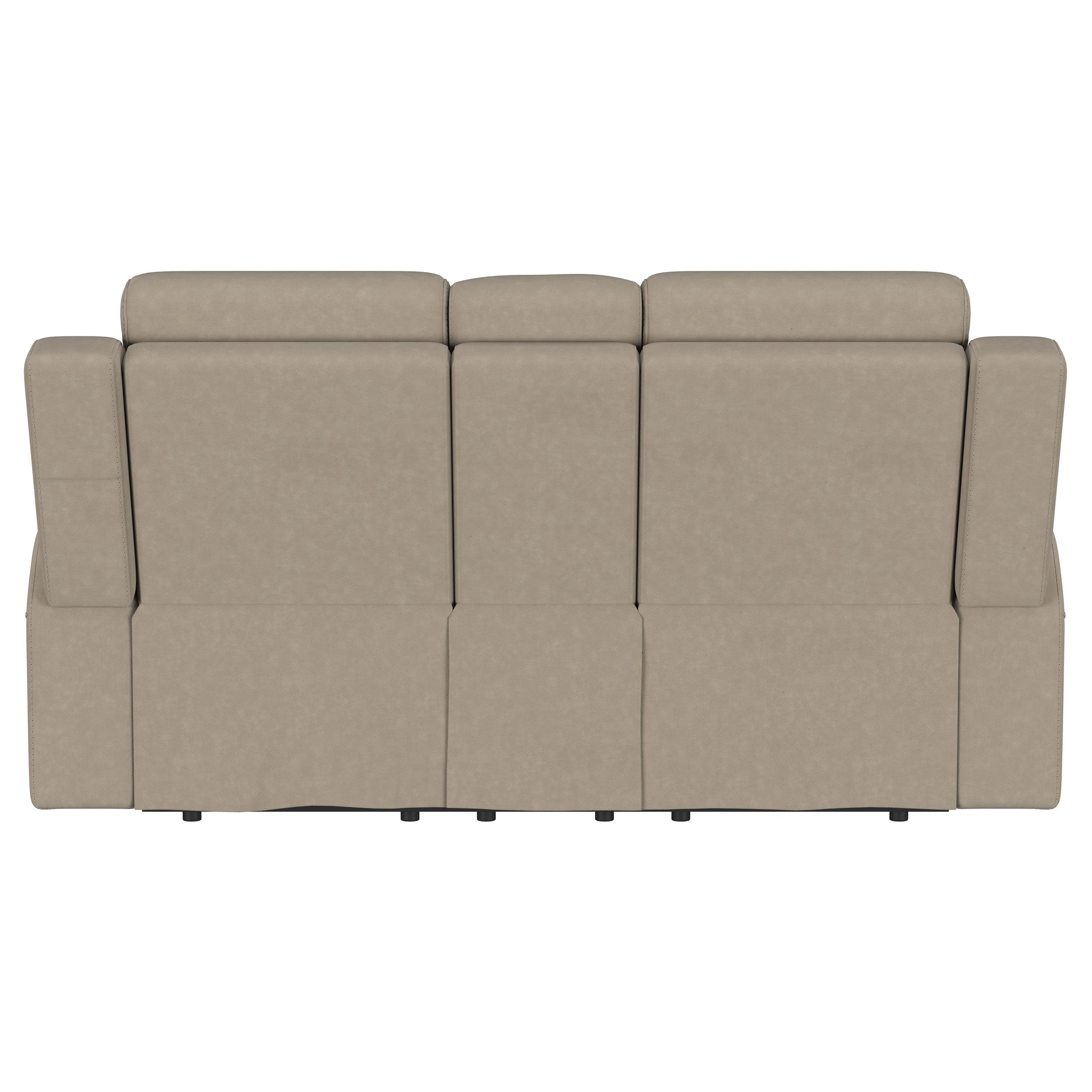 Brentwood Upholstered Motion Reclining Loveseat Taupe — view 8