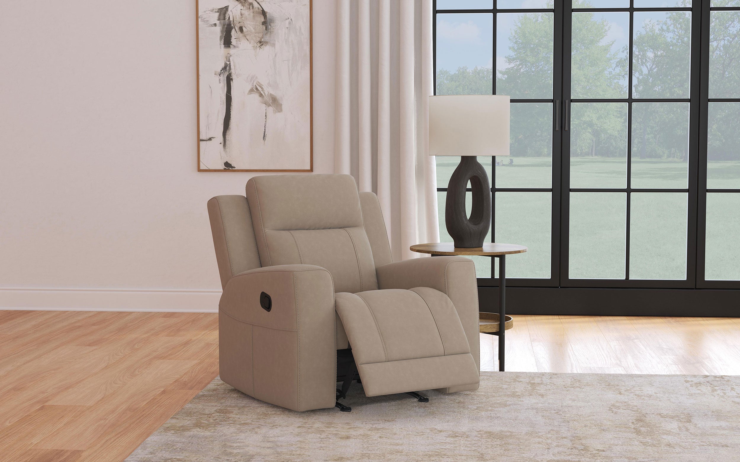 Brentwood Upholstered Recliner Chair Taupe — view 2