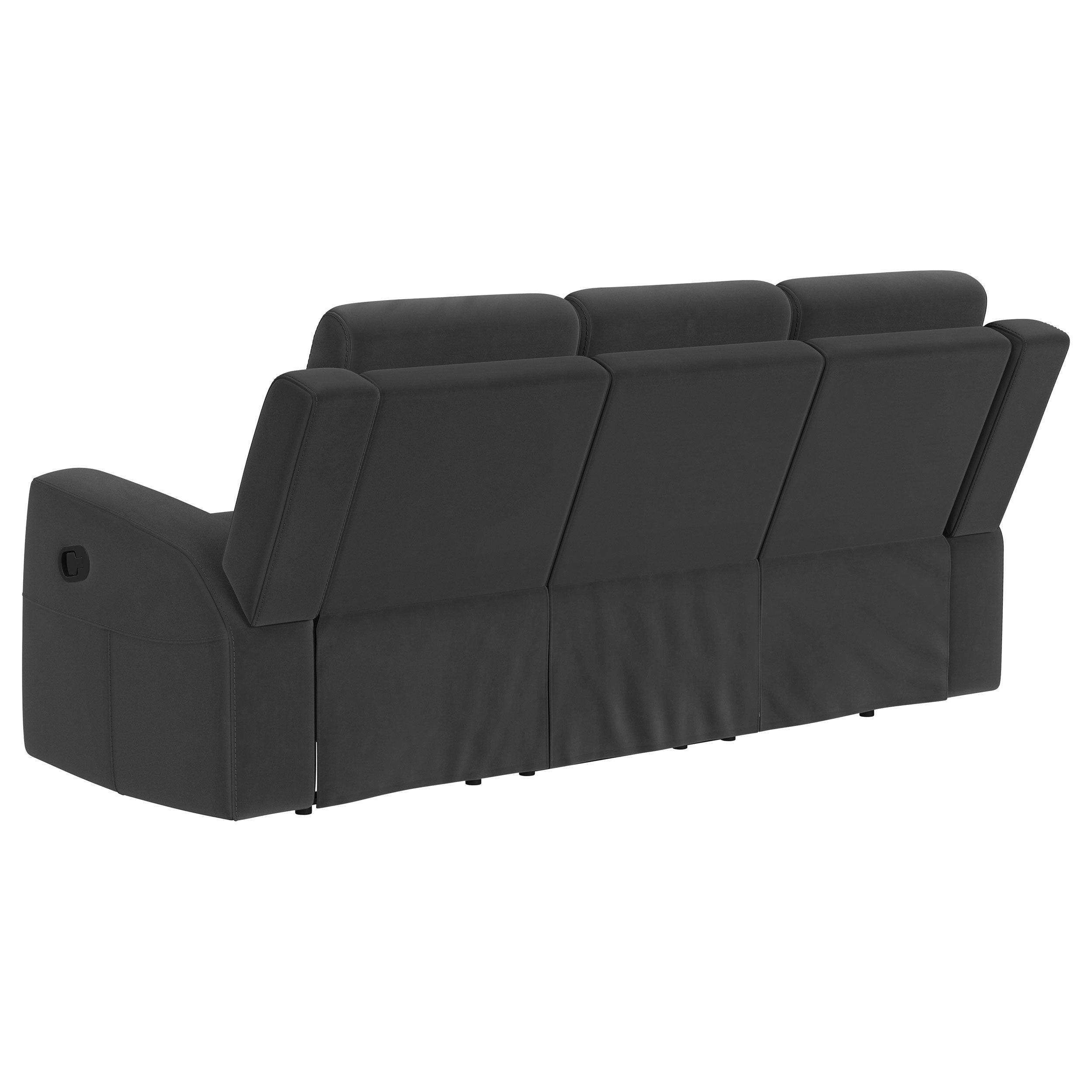 Brentwood 3-piece Upholstered Reclining Sofa Set Charcoal — view 5
