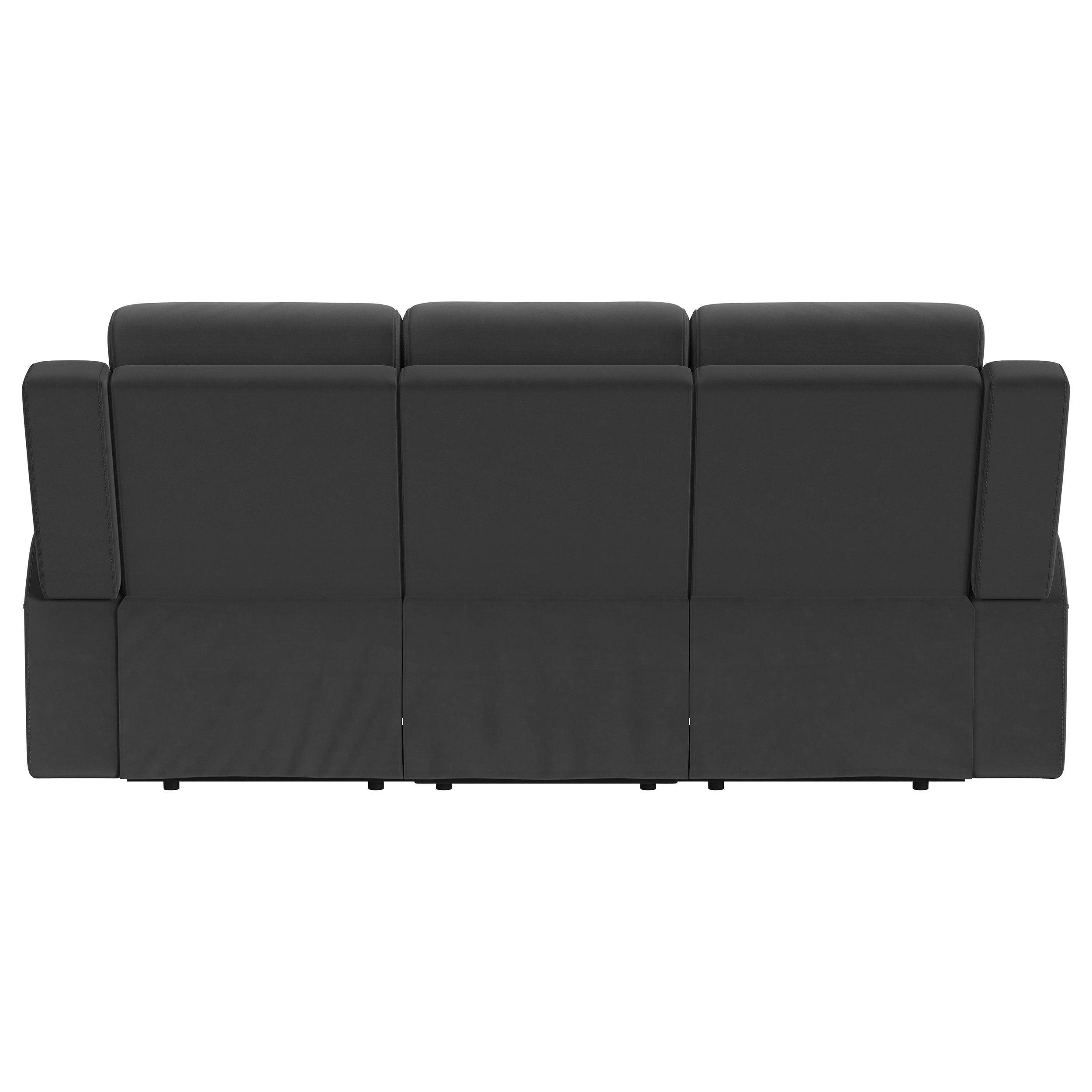 Brentwood Upholstered Motion Reclining Sofa Dark Charcoal — view 8