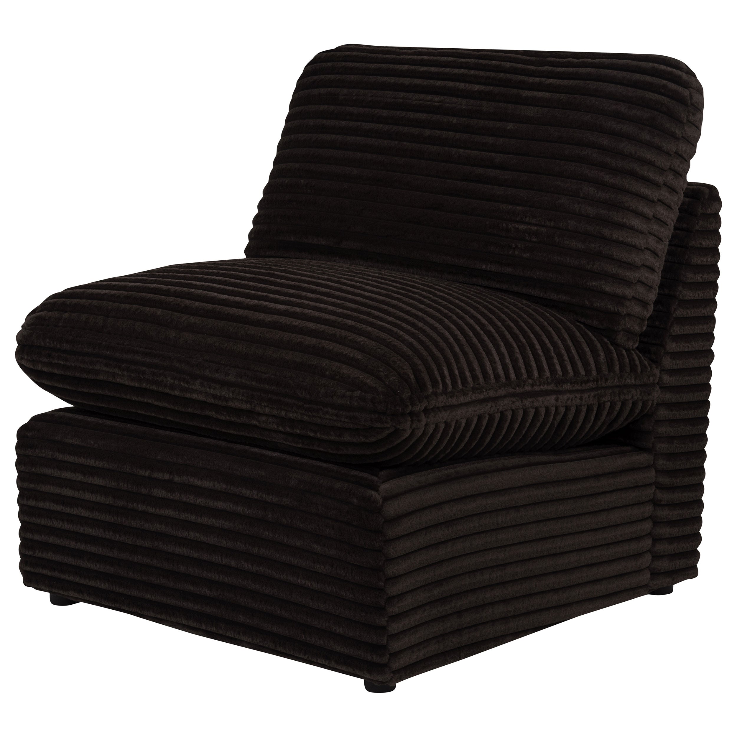 Collins Modular Armless Chair Chocolate Brown — view 4