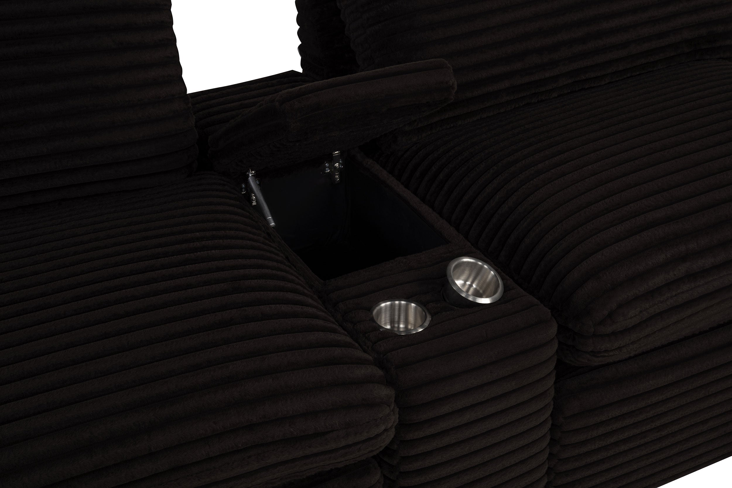 Collins Upholstered Modular Storage Console Chocolate Brown — view 10