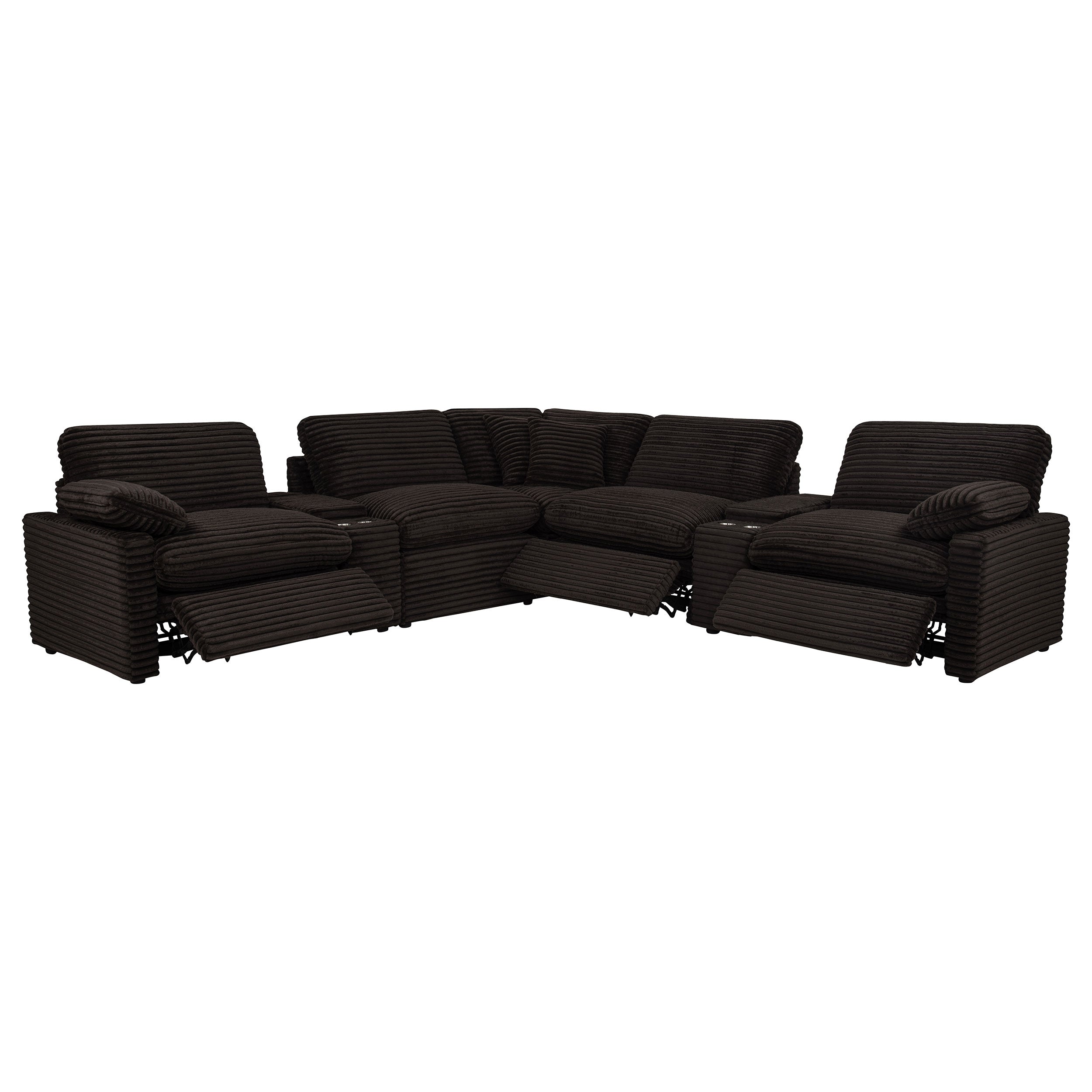 Collins 7-piece Modular Power Reclining Sectional Chocolate Brown — view 4