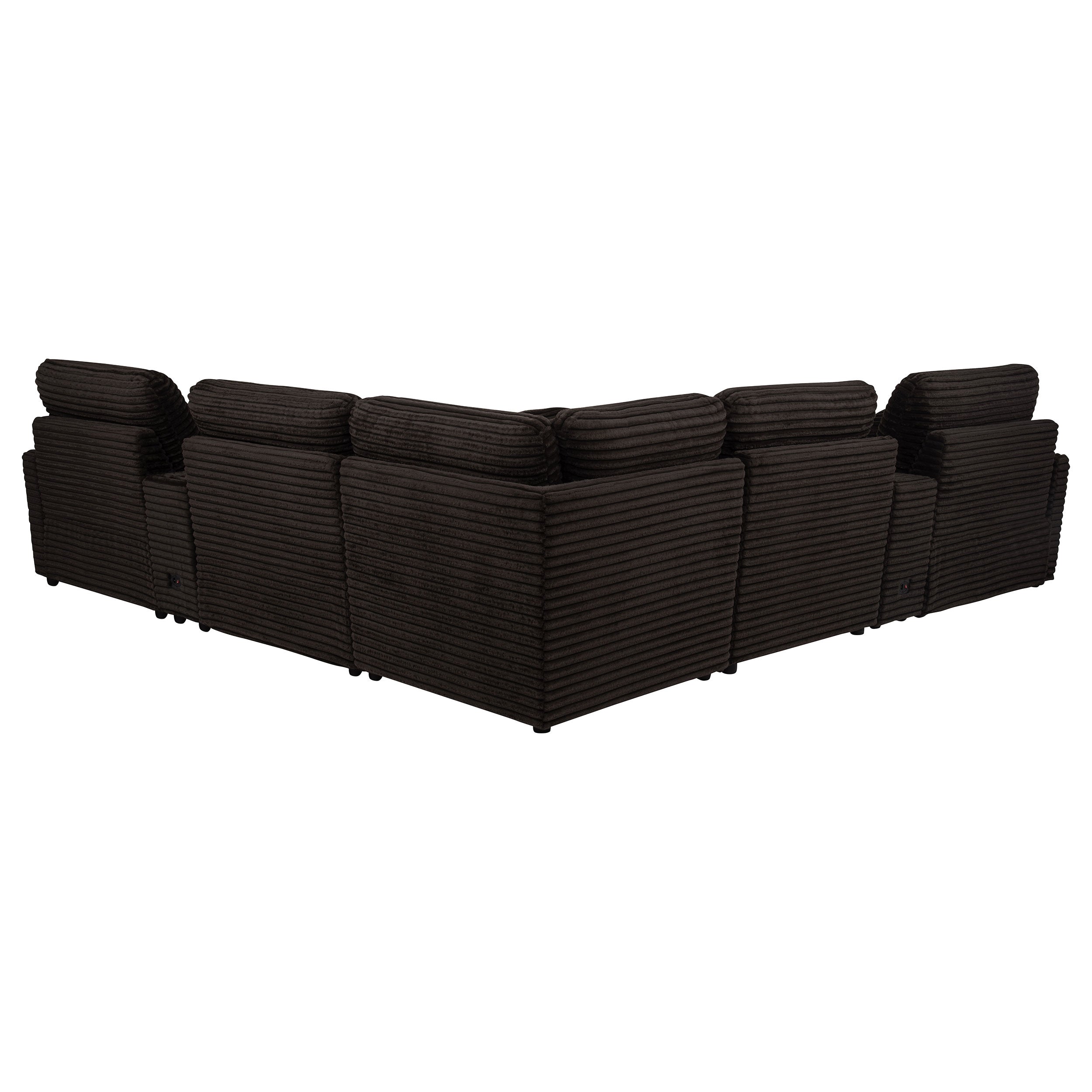 Collins 7-piece Modular Power Reclining Sectional Chocolate Brown — view 6