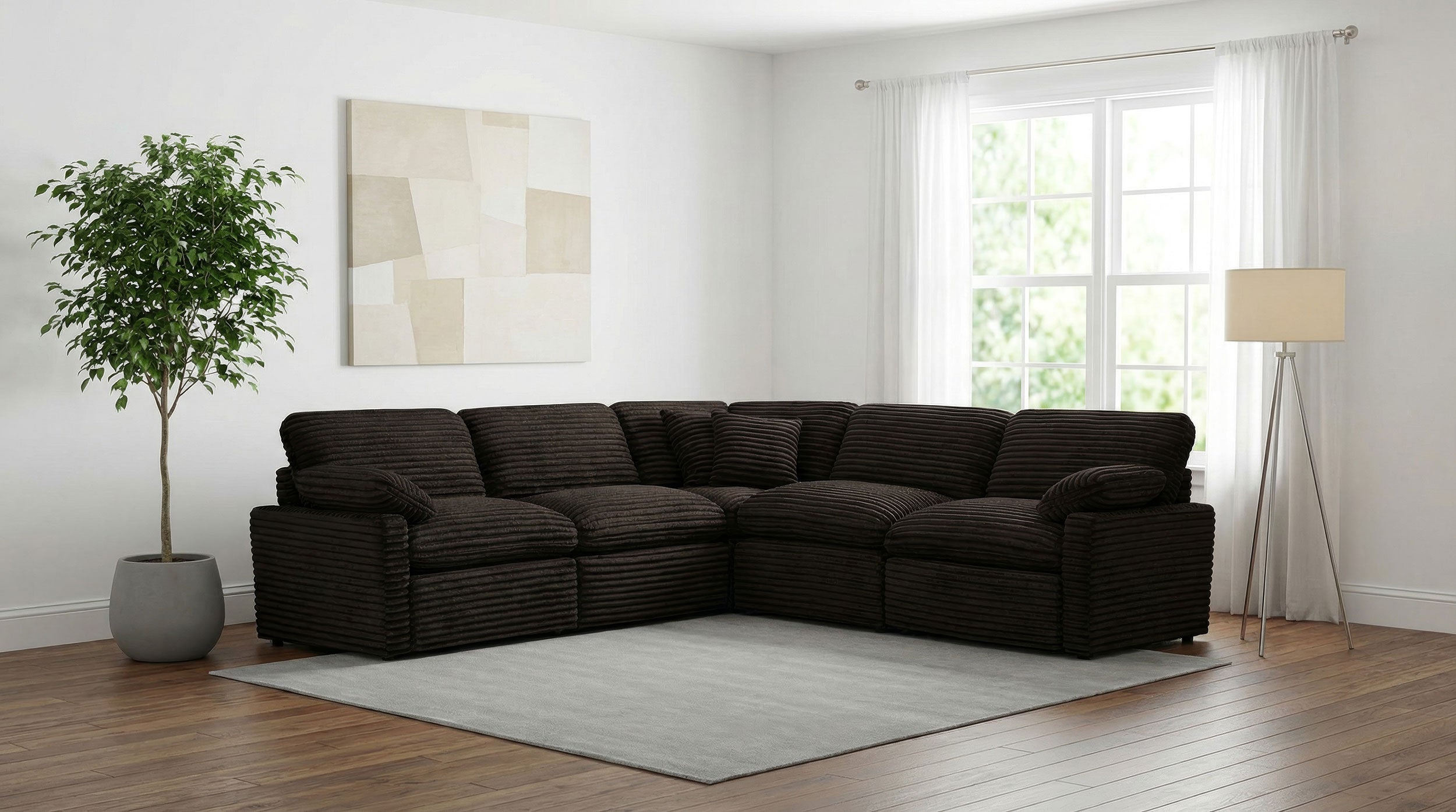 Collins 5-piece Modular Power Reclining Sectional Chocolate Brown — view 2