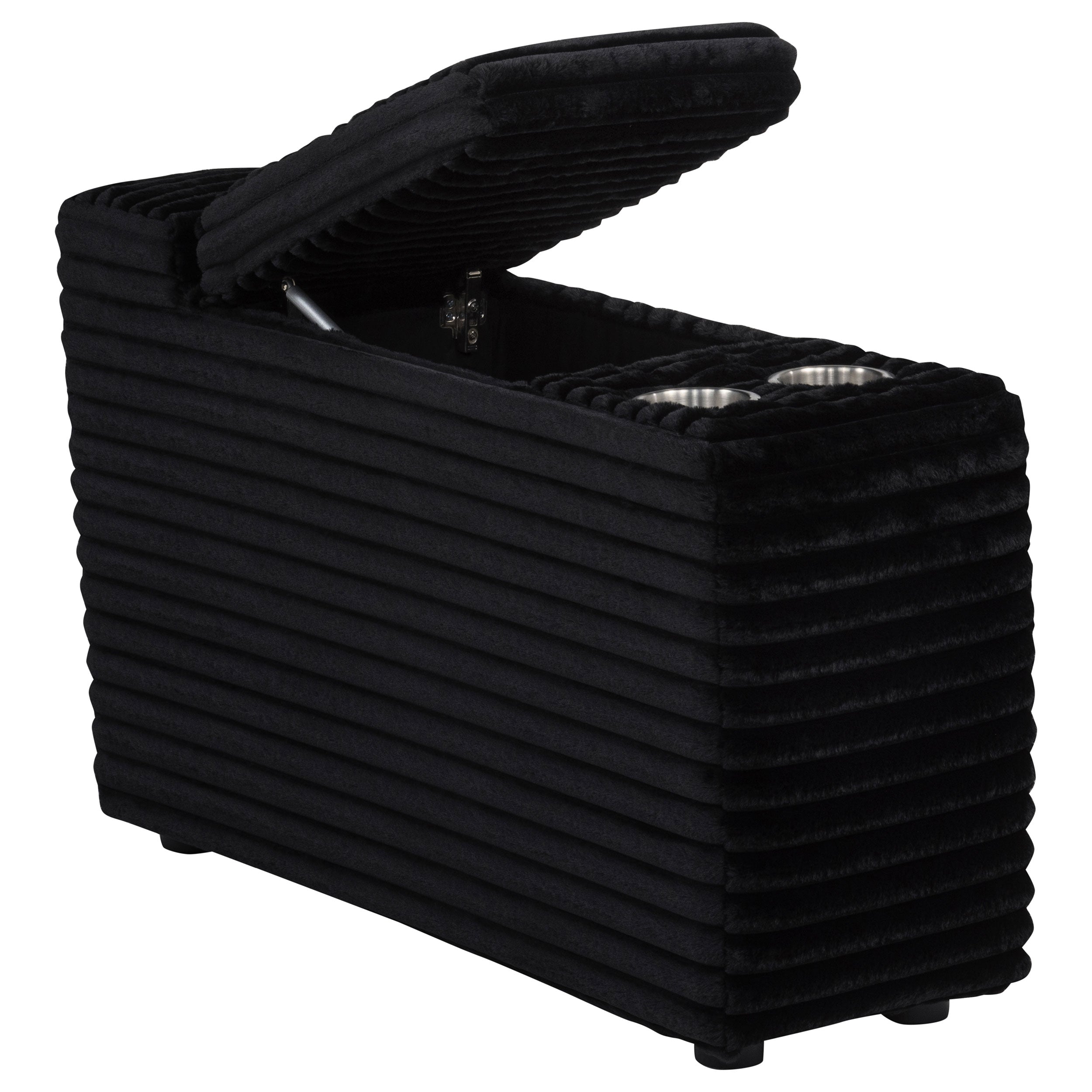 Collins Upholstered Modular Storage Console Black — view 2