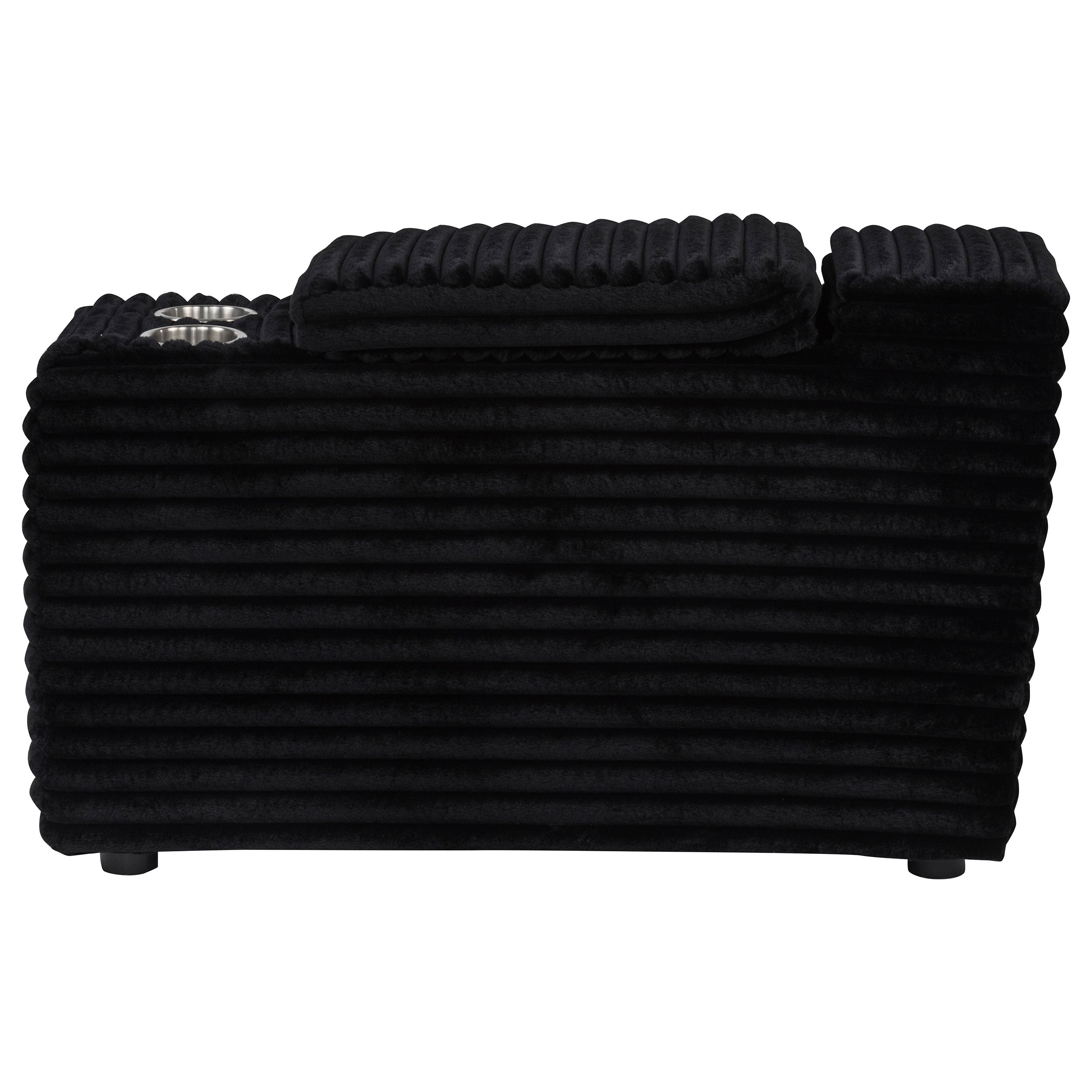 Collins Upholstered Modular Storage Console Black — view 5
