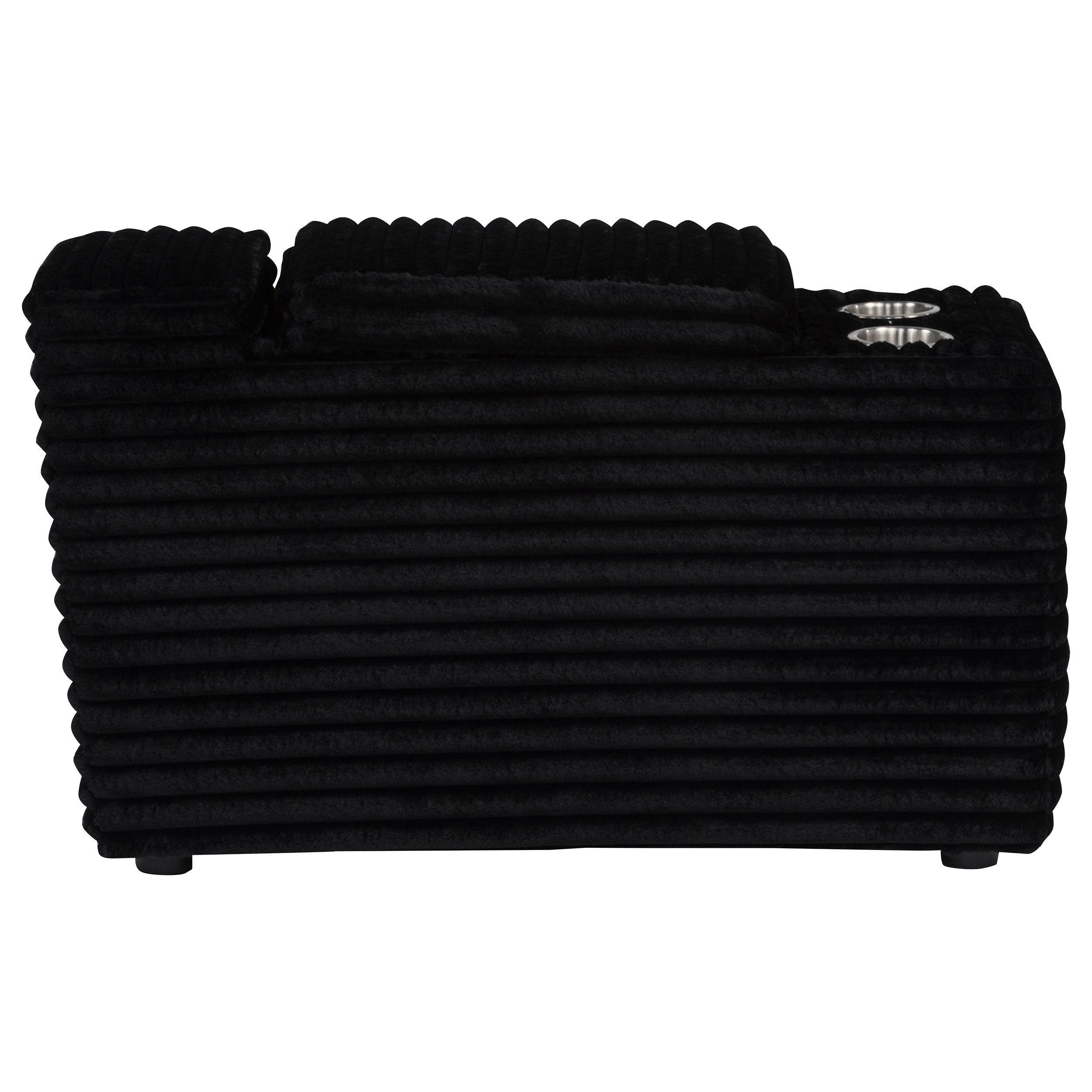 Collins Upholstered Modular Storage Console Black — view 8
