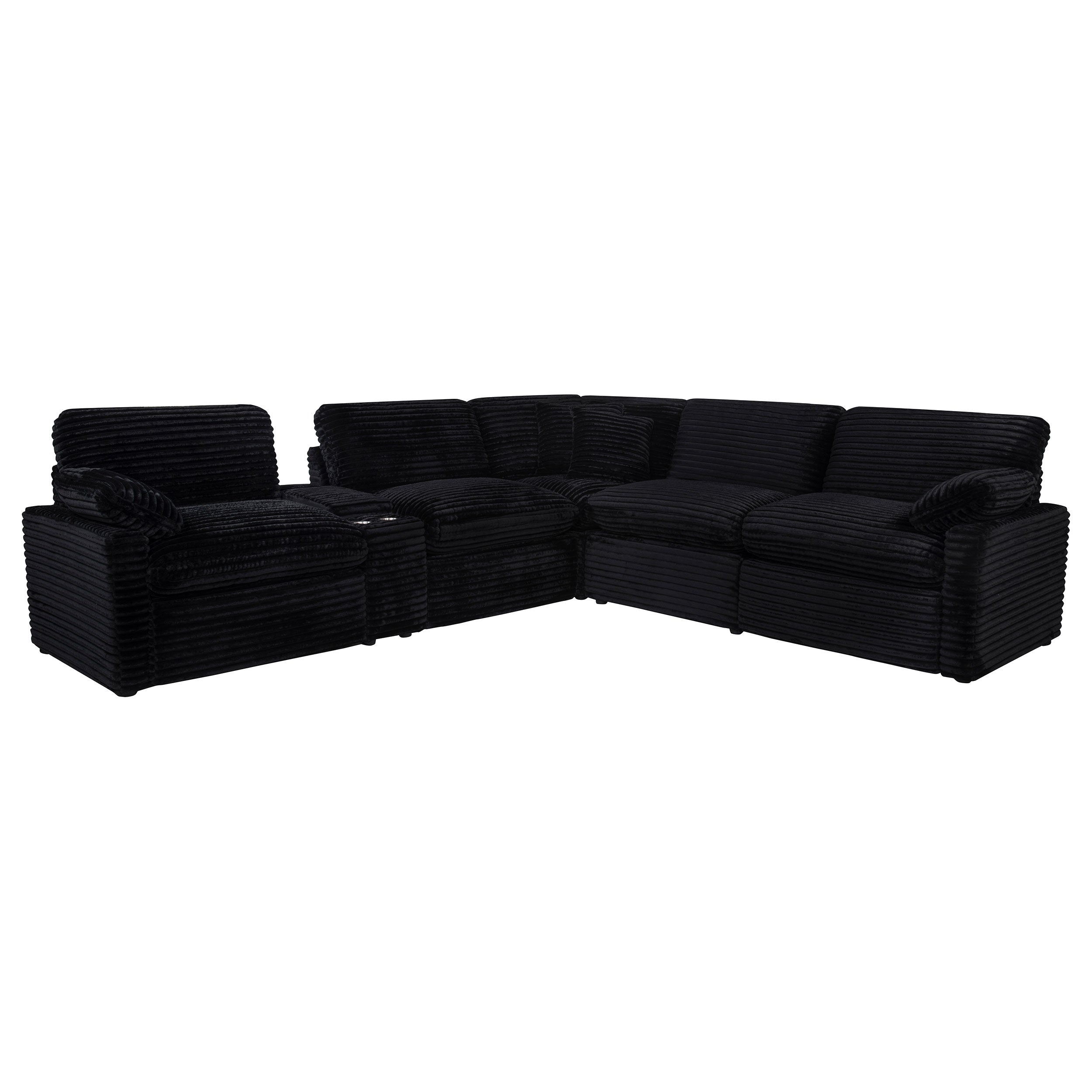 Collins 6-piece Modular Power Reclining Sectional Black — view 1