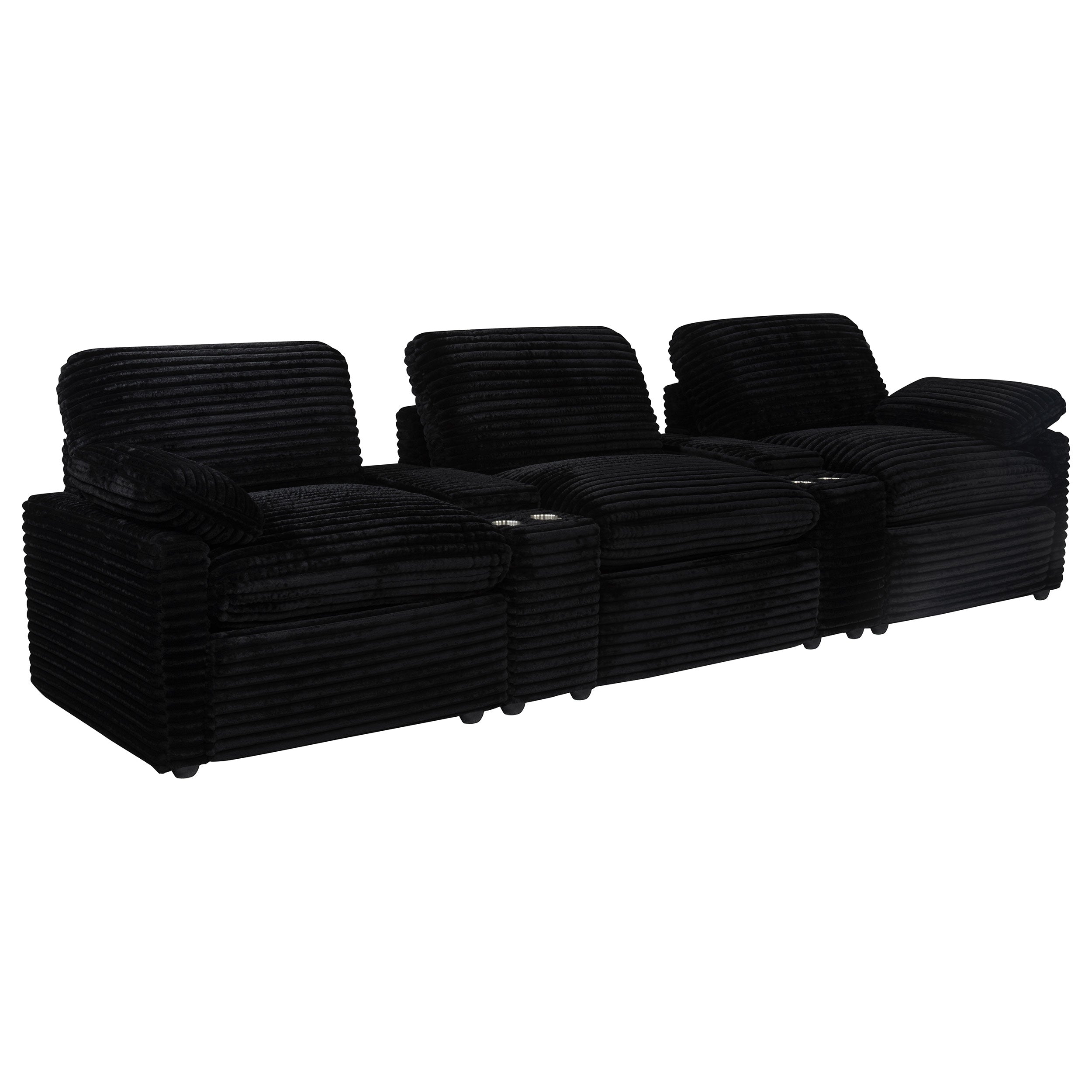Collins 5-Piece Power Reclining Home Theater Seating Black — view 1