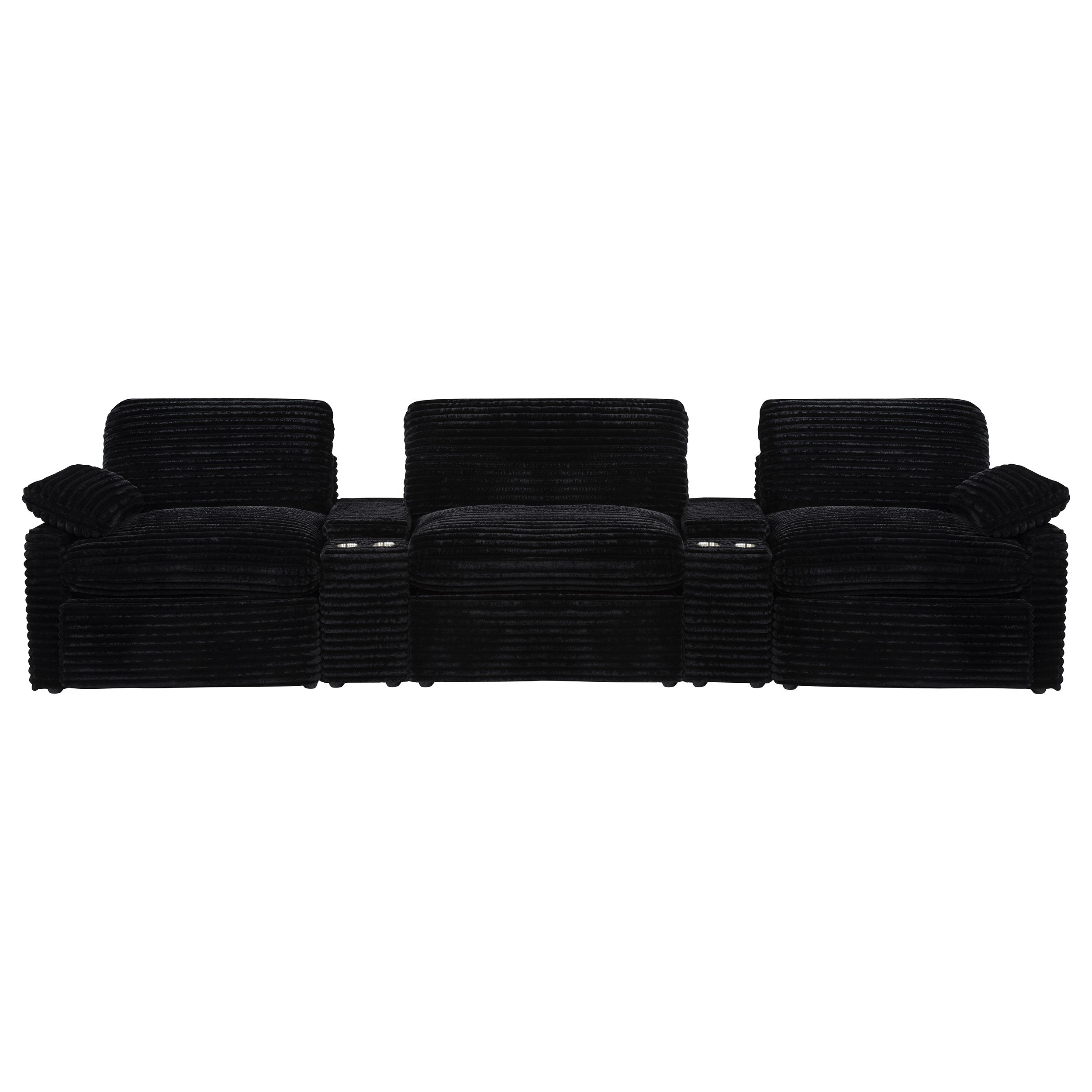 Collins 5-Piece Power Reclining Home Theater Seating Black — view 5