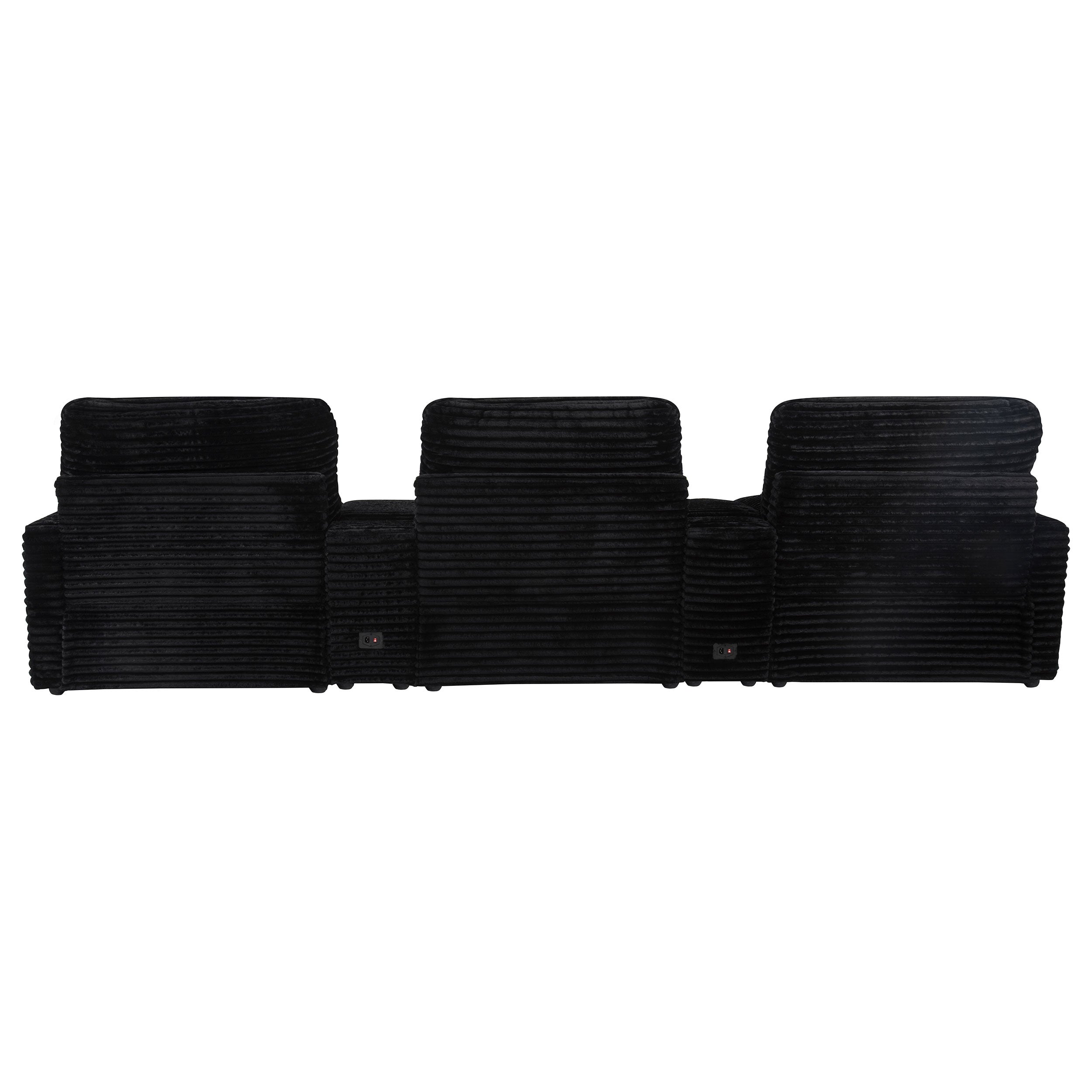 Collins 5-Piece Power Reclining Home Theater Seating Black — view 7