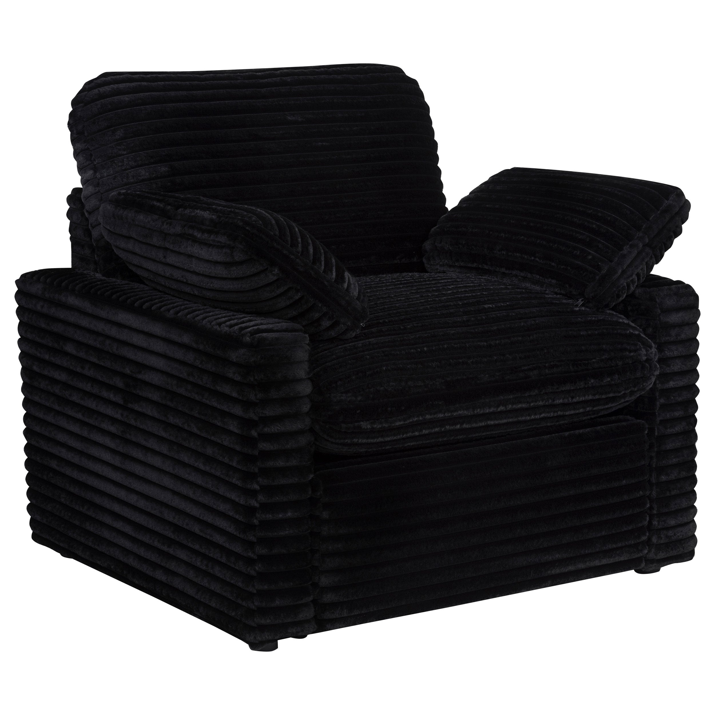 Collins Upholstered Power Recliner Chair Black — view 1
