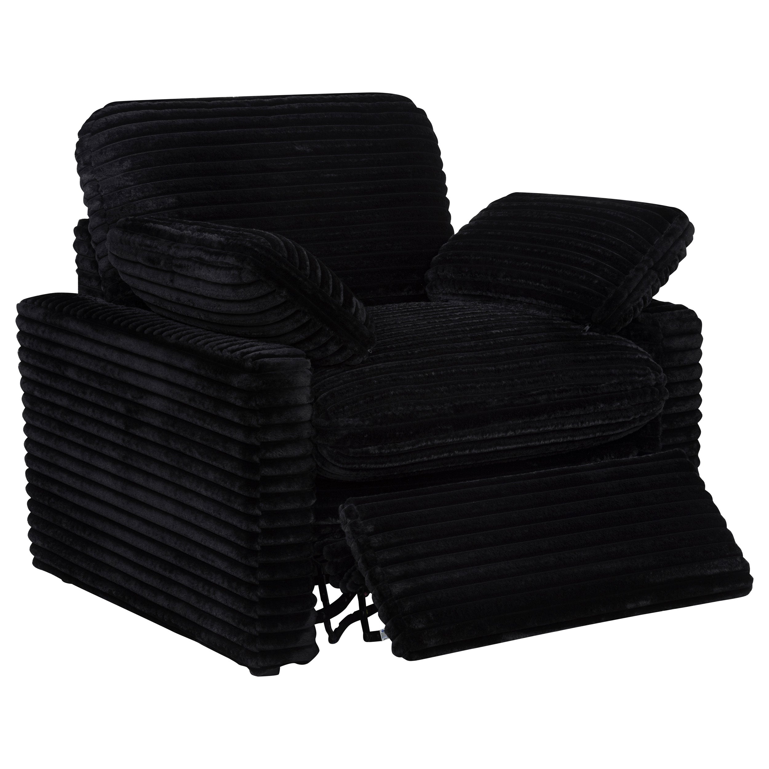 Collins Upholstered Power Recliner Chair Black — view 4