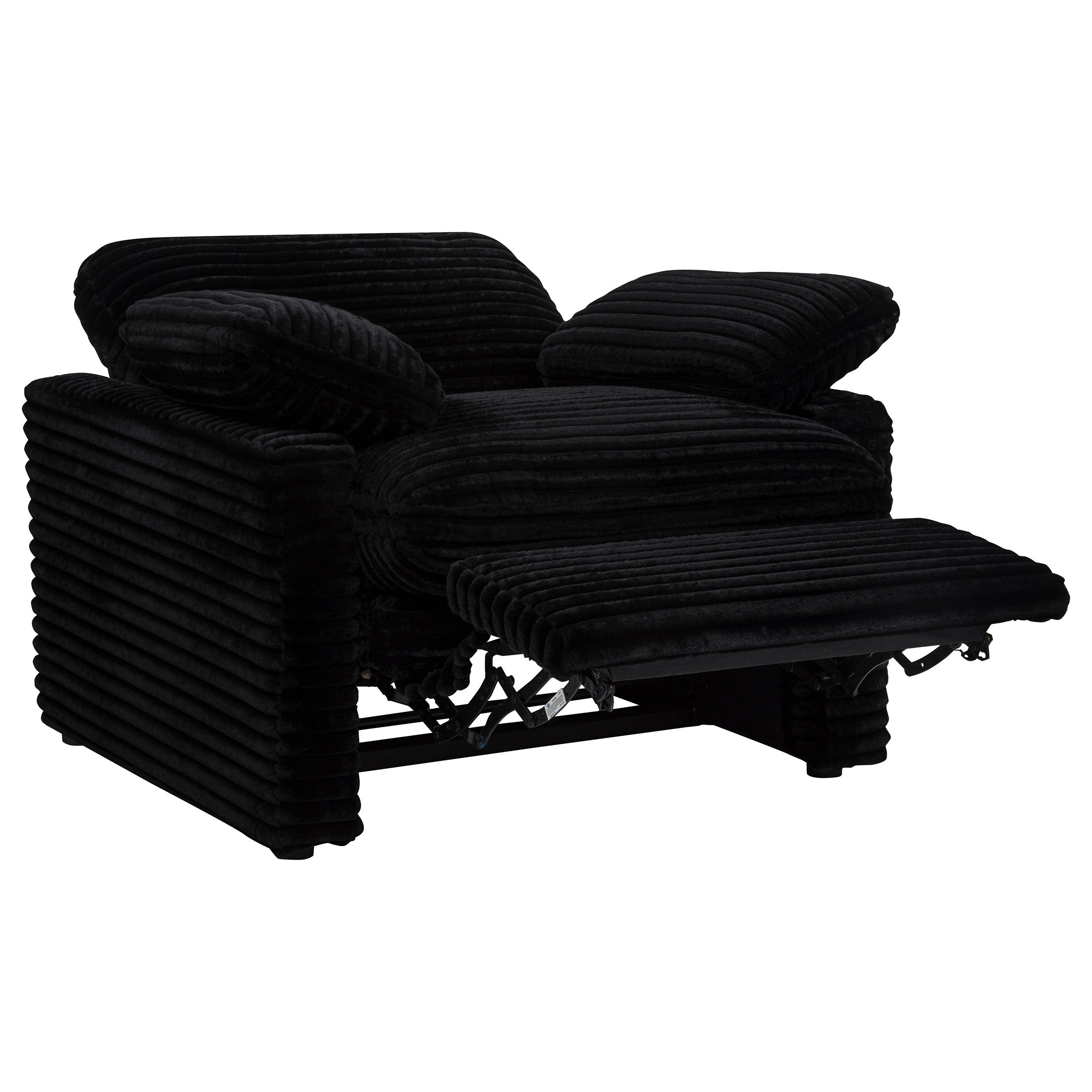 Collins Upholstered Power Recliner Chair Black — view 5