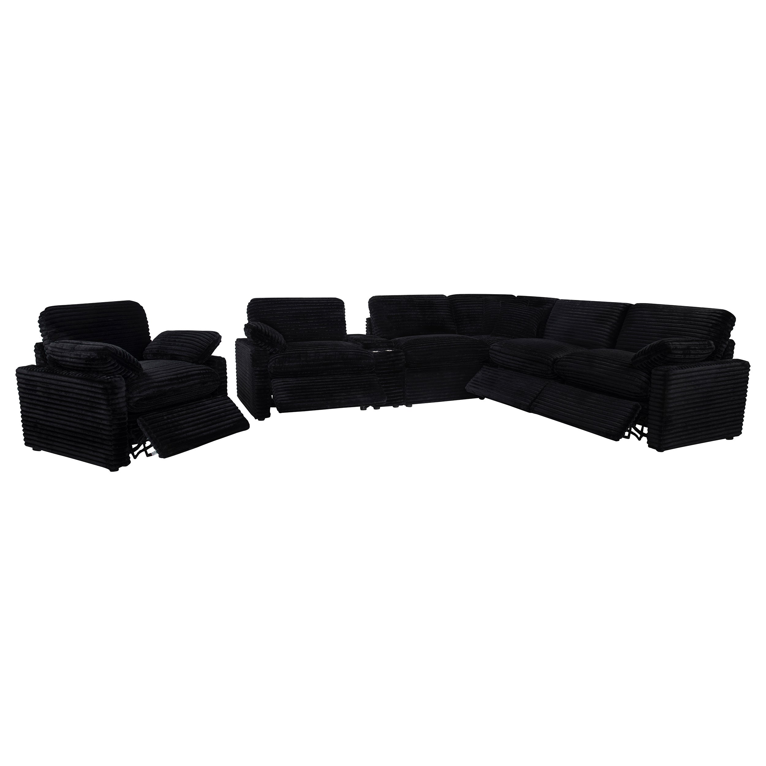 Collins Upholstered Power Recliner Chair Black — view 14