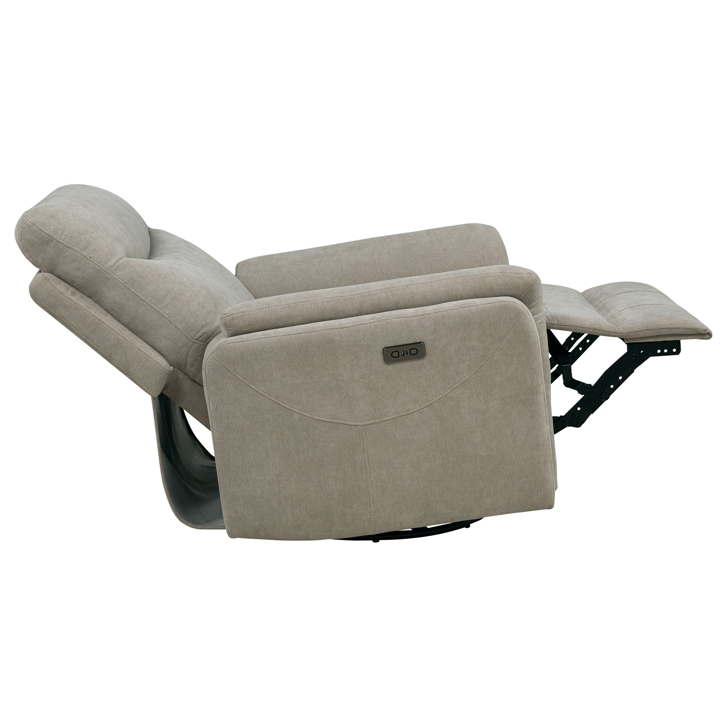 Adler Upholstered Power Swivel Glider Recliner Greige — view 8