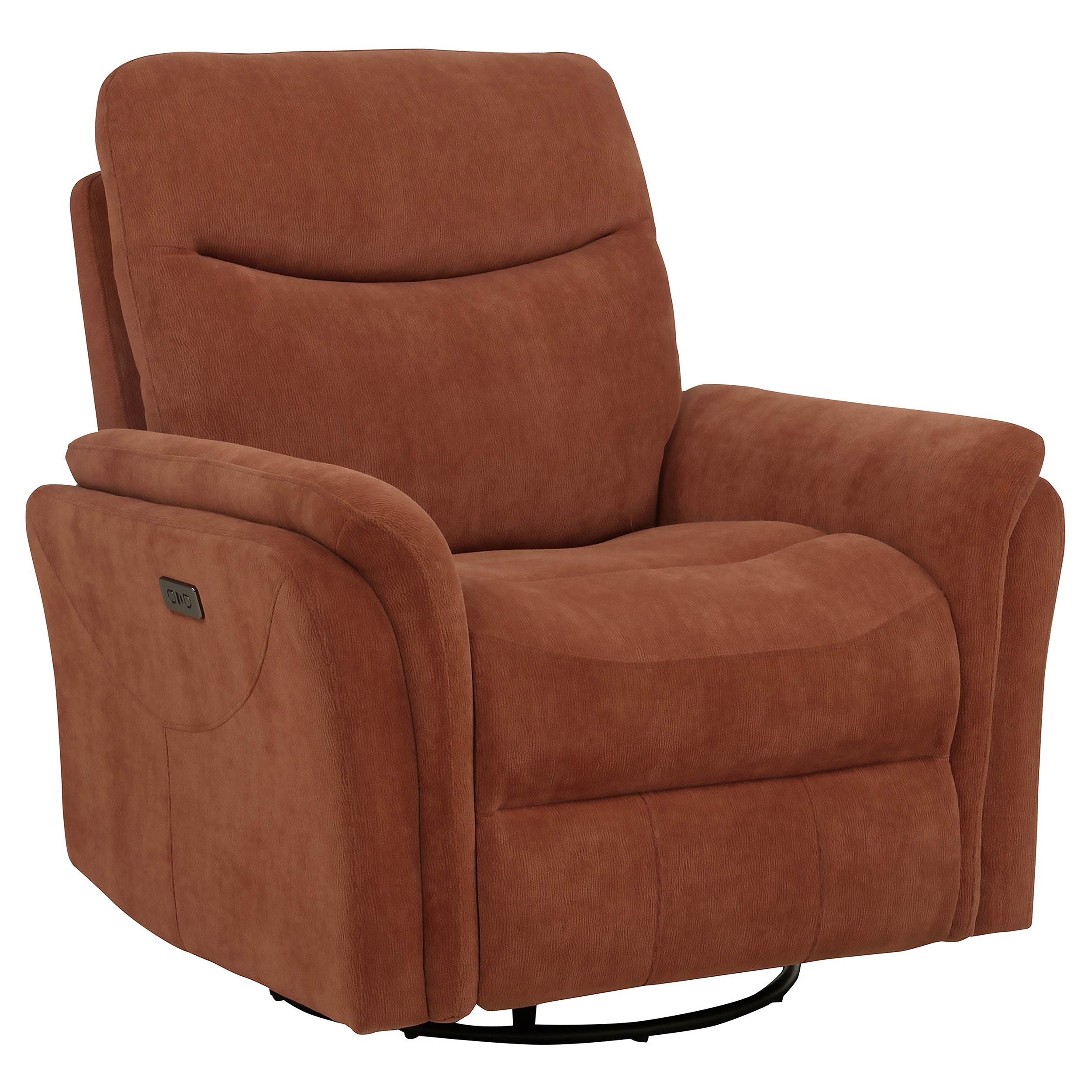 Adler Upholstered Power Swivel Glider Recliner Rust — view 4