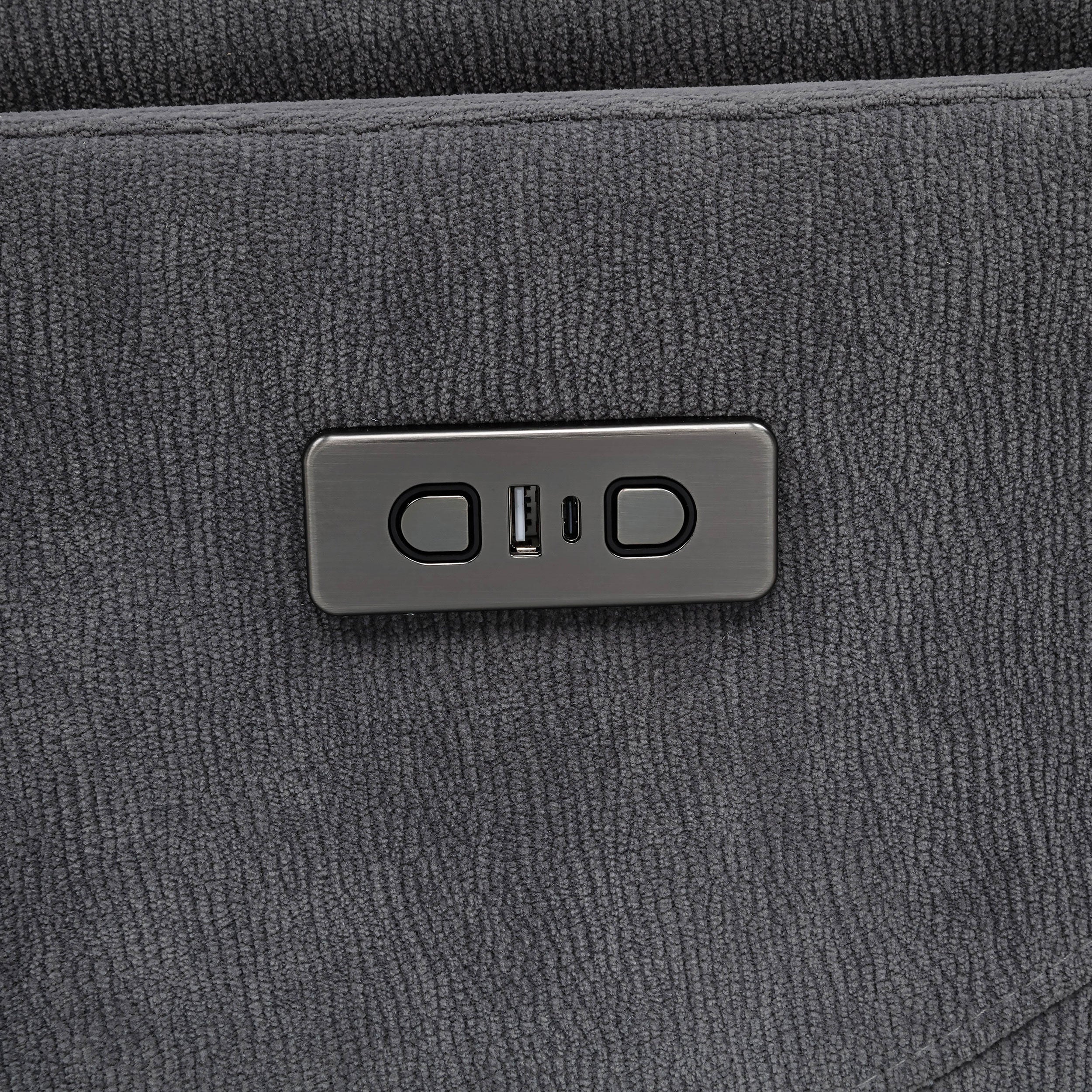 Adler Upholstered Power Swivel Glider Recliner Charcoal Grey — view 9