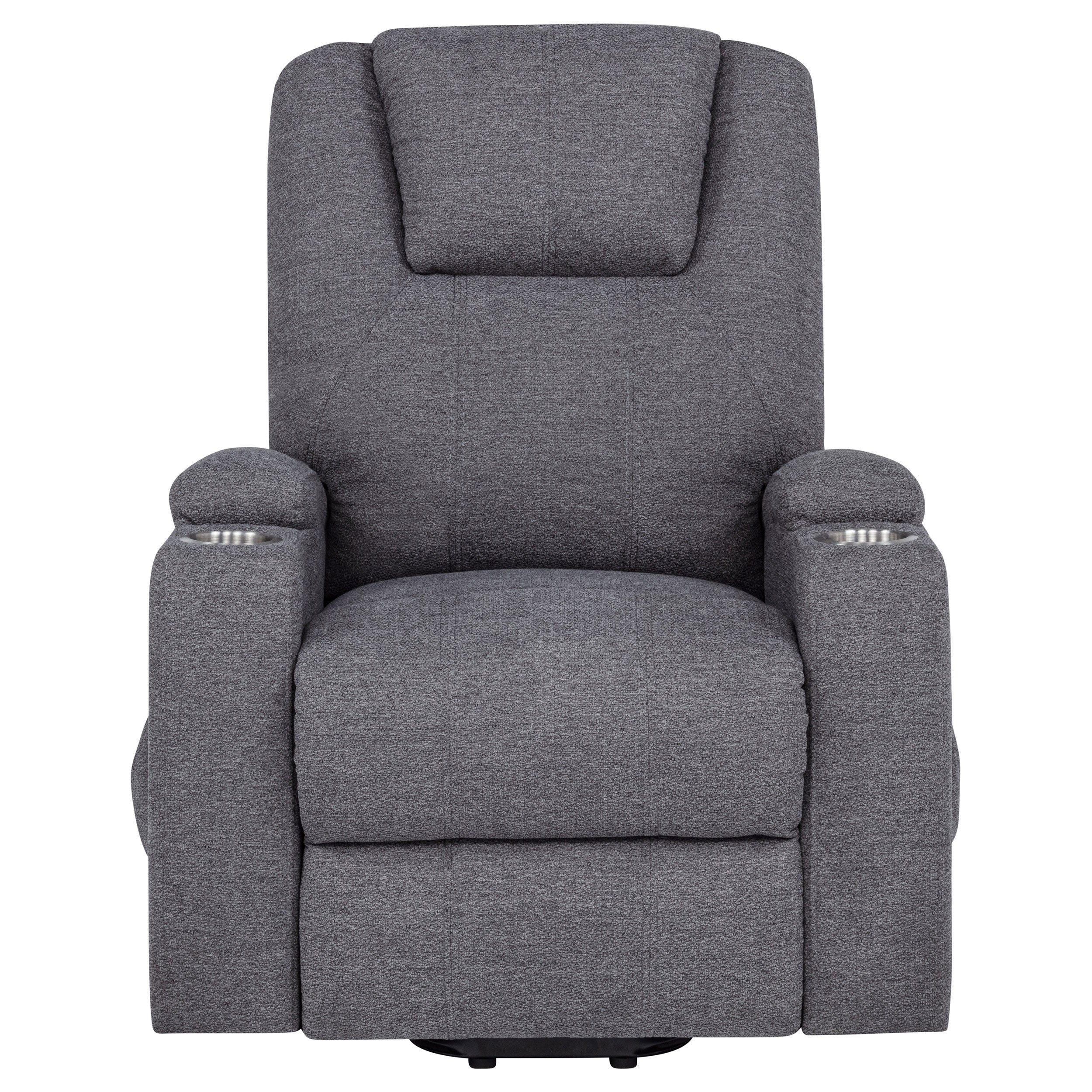 Louie Chenille Upholstered Power Lift Massage Chair Grey — view 8