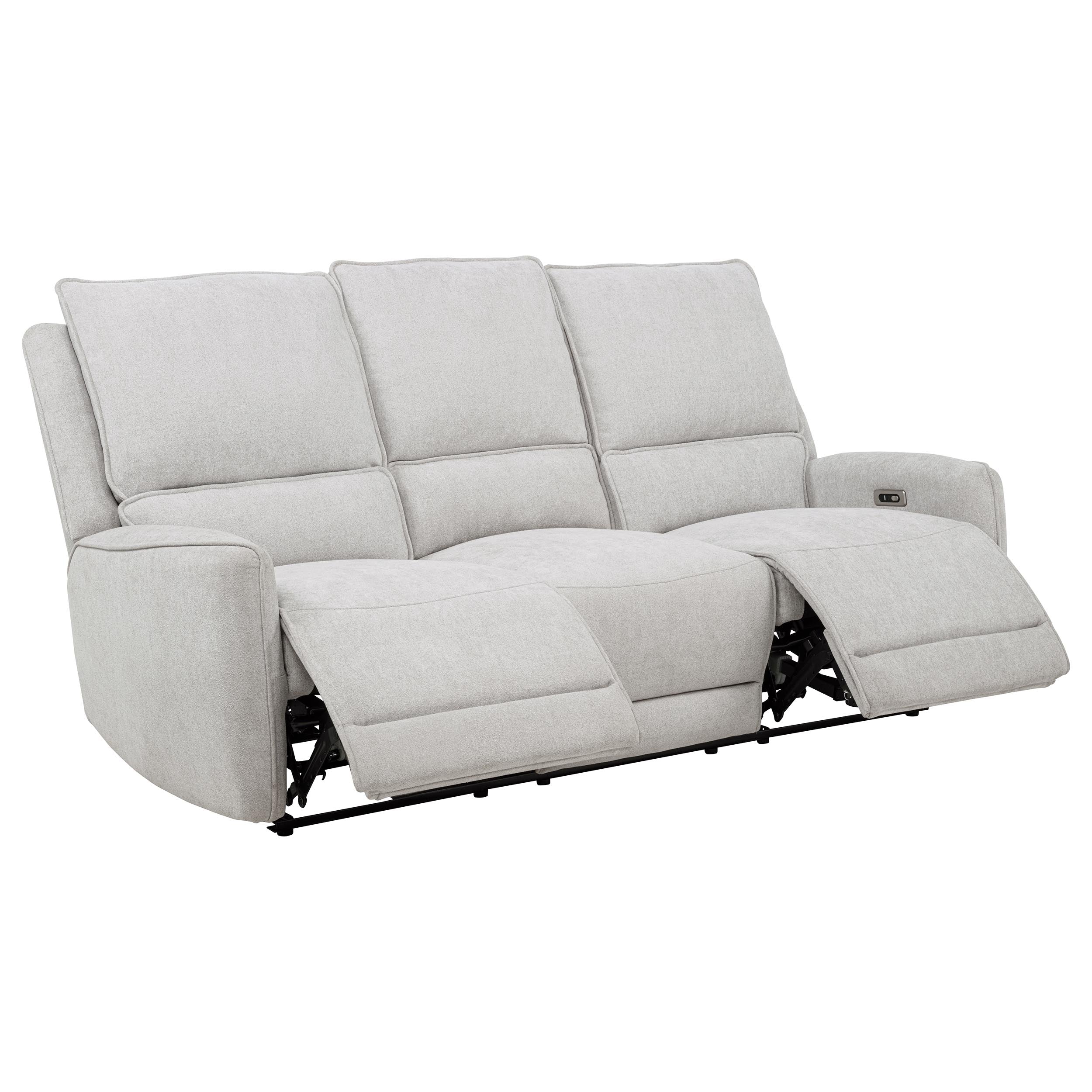 Sylmar Chenille Upholstered Power Reclining Sofa Dove Grey — view 5