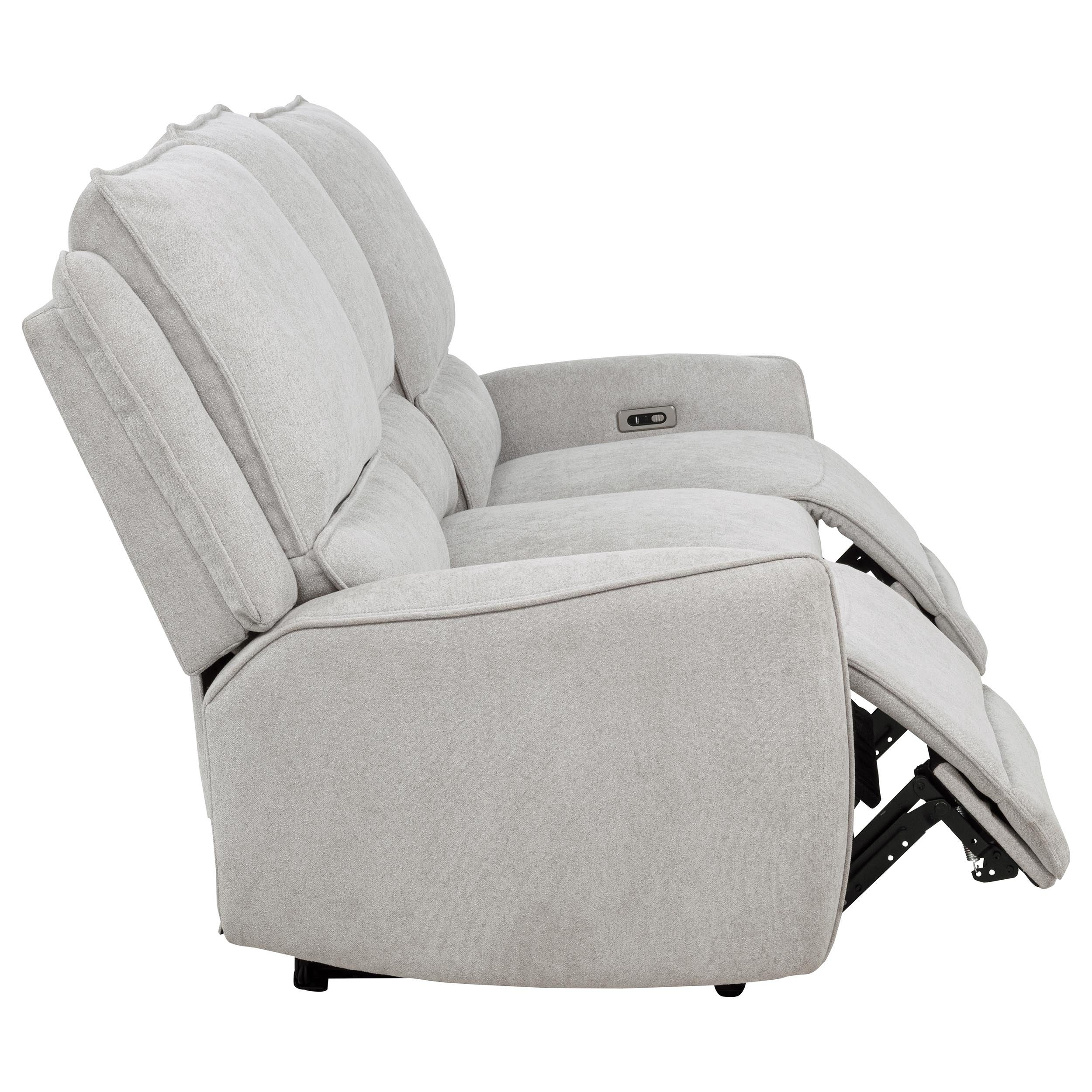 Sylmar Chenille Upholstered Power Reclining Sofa Dove Grey — view 10