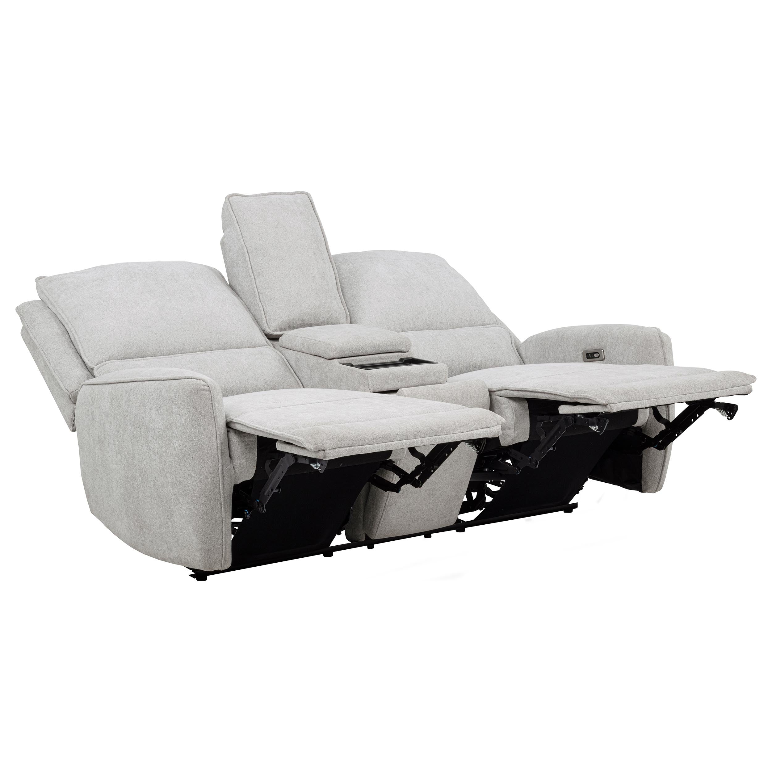Sylmar Chenille Upholstered Power Reclining Loveseat Dove Grey — view 6