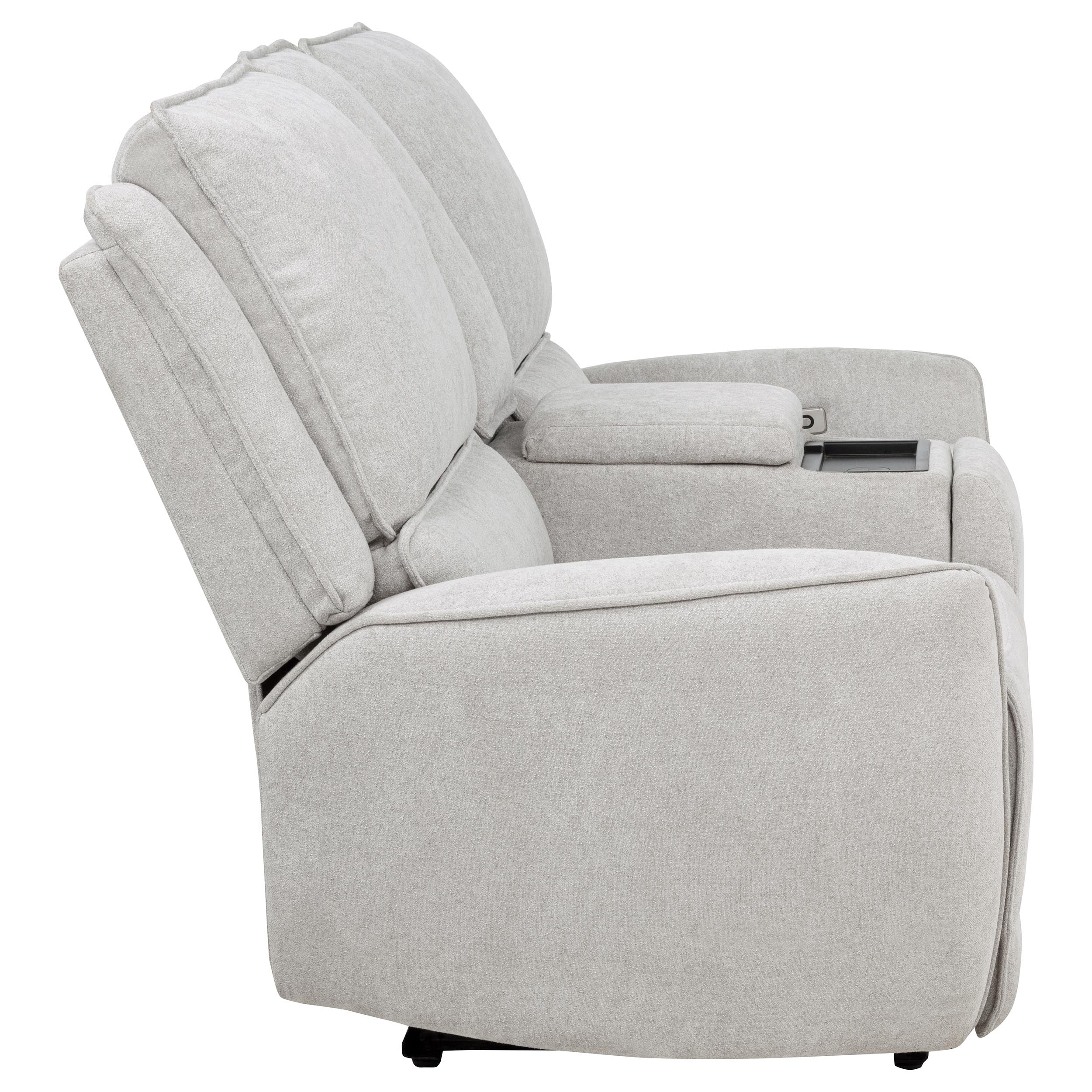 Sylmar Chenille Upholstered Power Reclining Loveseat Dove Grey — view 9