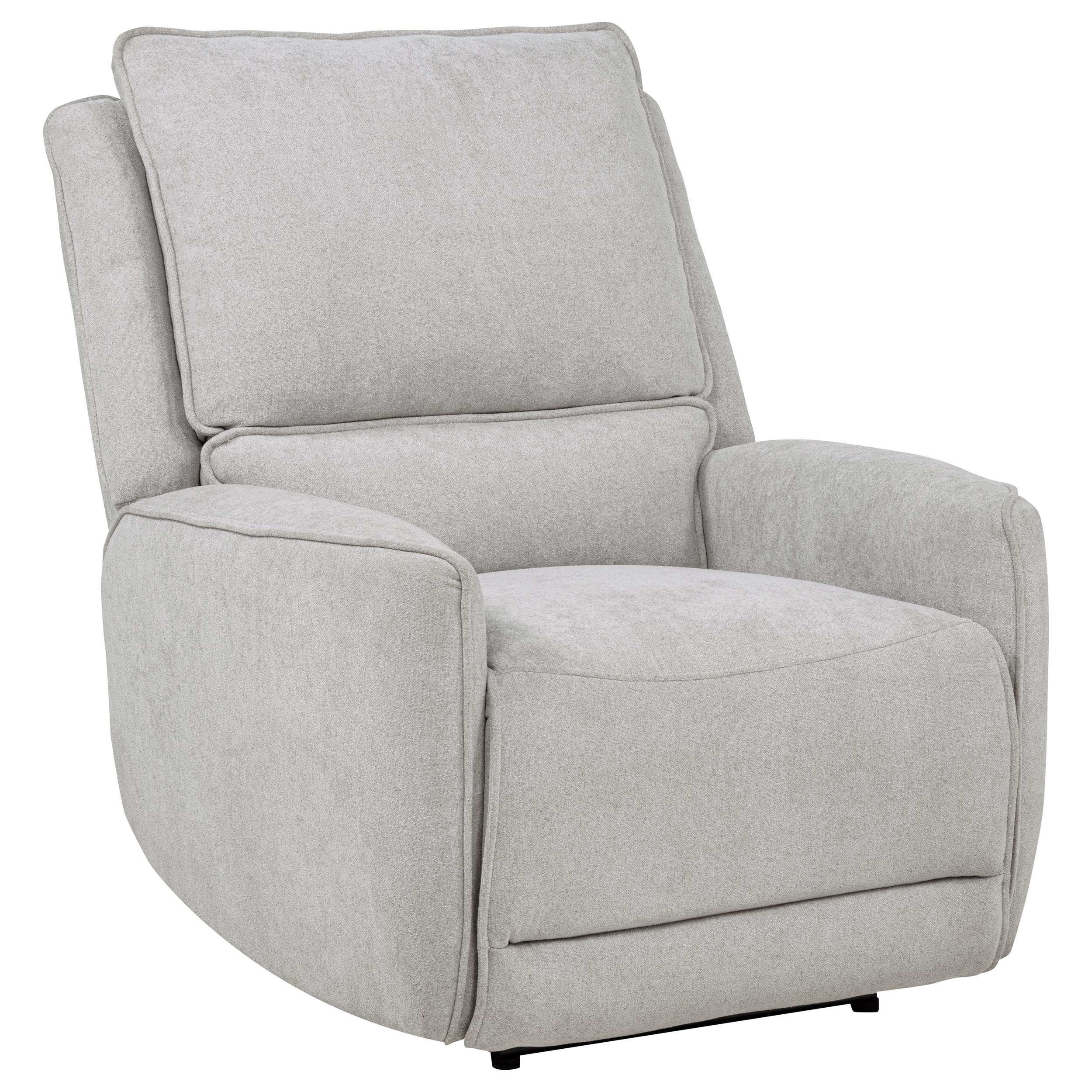 Sylmar Chenille Upholstered Power Recliner Dove Grey — view 1