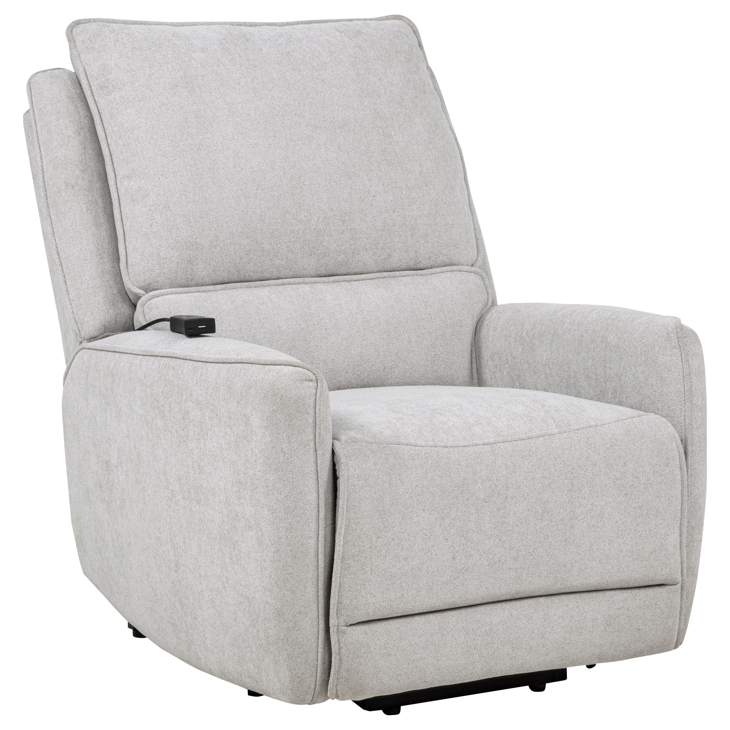 Sylmar Chenille Upholstered Dual Power Lift Recliner Dove Grey — view 1