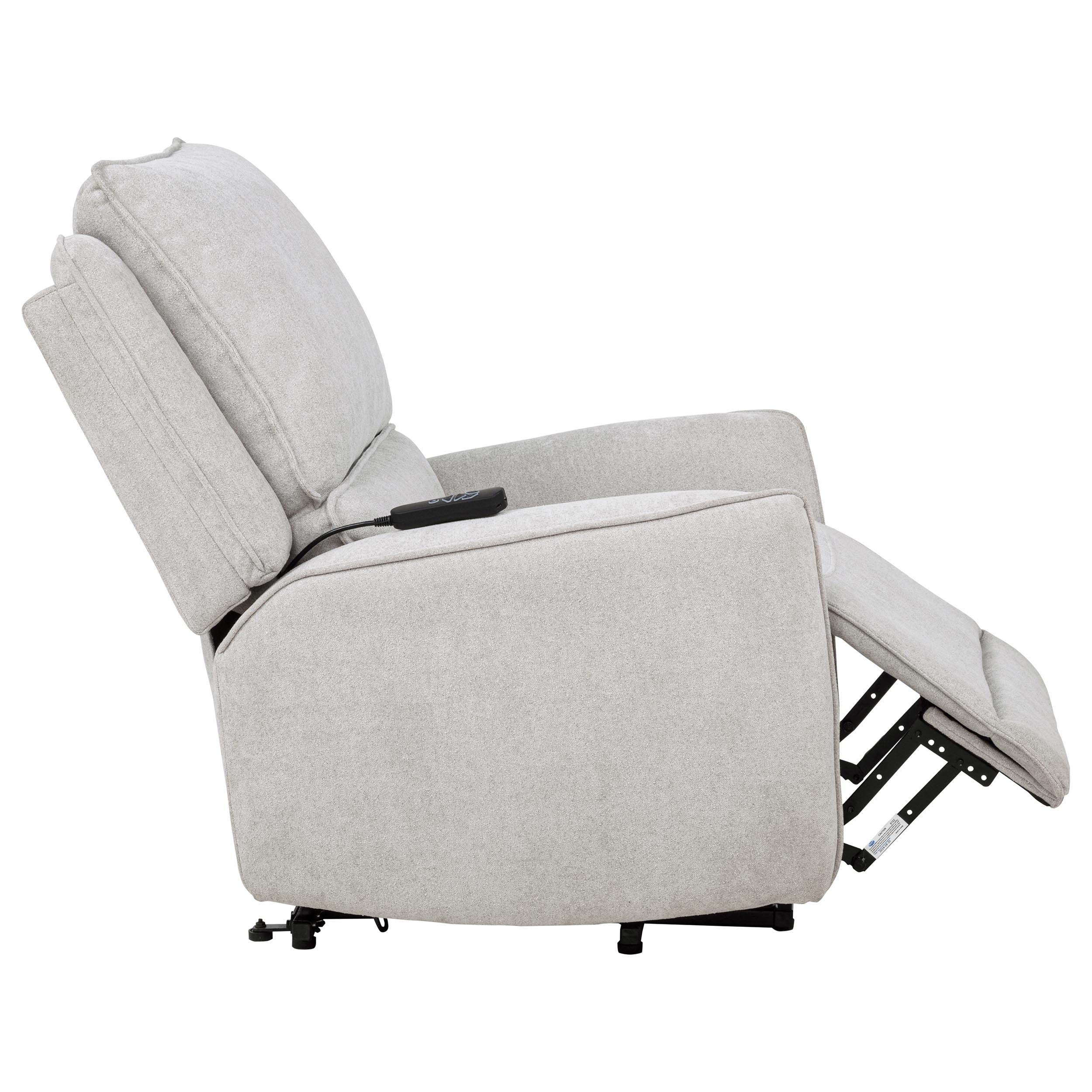 Sylmar Chenille Upholstered Dual Power Lift Recliner Dove Grey — view 10