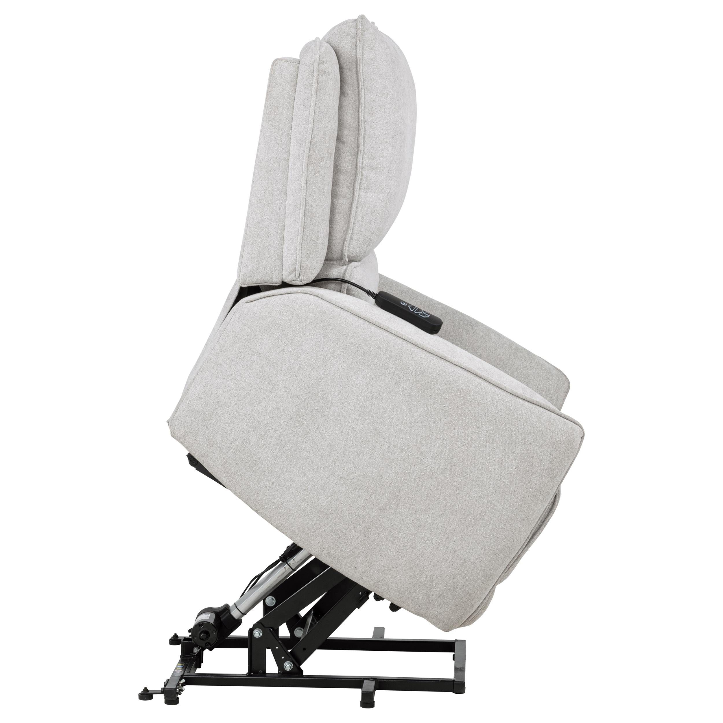 Sylmar Chenille Upholstered Dual Power Lift Recliner Dove Grey — view 12