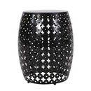 Modern Outdoor Metal End Table Set With Durable Iron Frame - Black